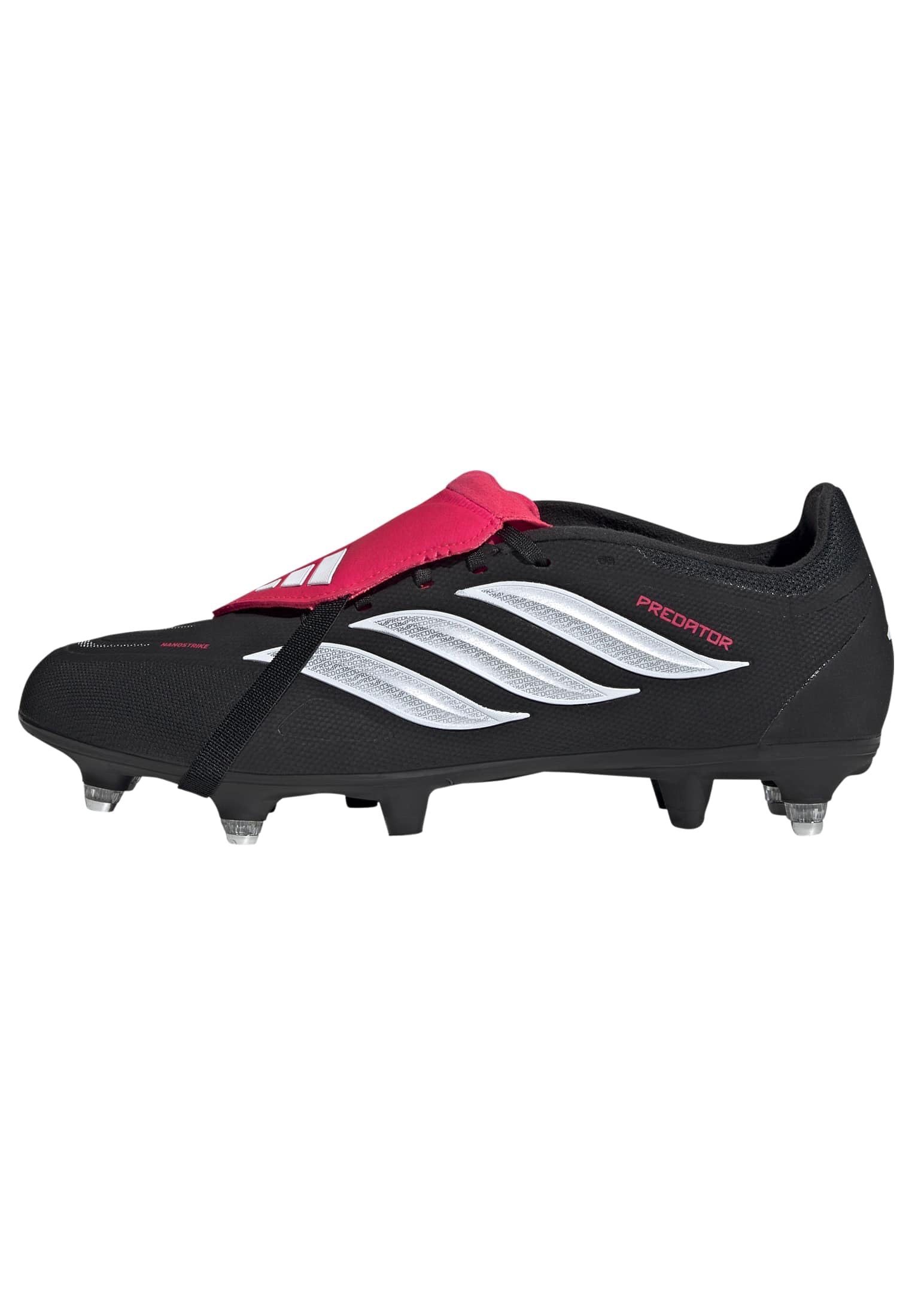 adidas Unisex Predator League Fold-Over Tongue Soft Ground Football Boots Shoes, Core Black/FTWR White/Lucid Red, 10.5 UK