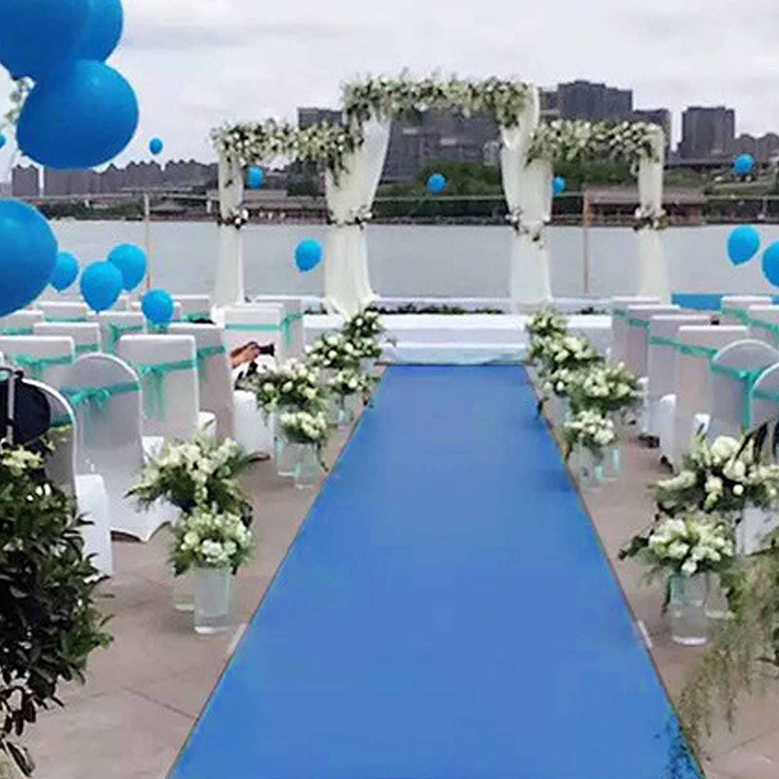 Tapis d'allée pour Mariage Décorations d'allée Bleues pour cérémonie de Mariage Fête de Thanksgiving Accessoires pour l'intérieur et l'extérieur