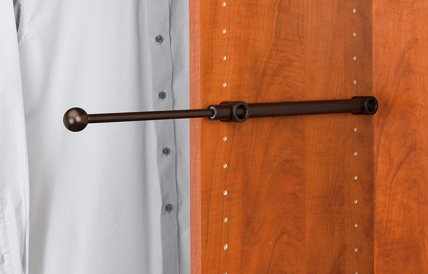 Closet Valet Rod - Extendable - Wall Hanger - Closet Hooks - 12 in. Oil Rubbed Bronze Pull-Out Designer Valet Rod 2 Pack