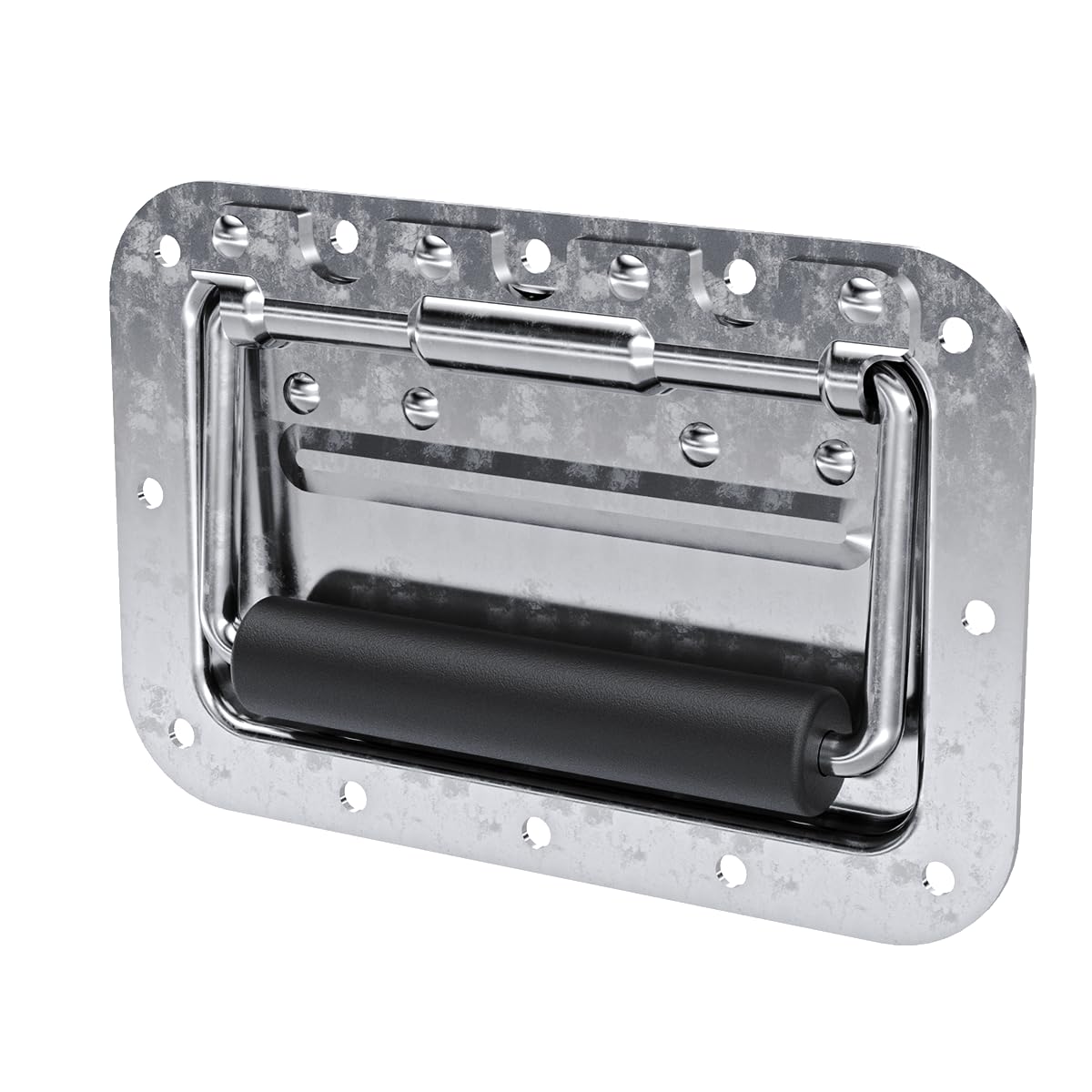 TCH Hardware 500-110800, Silver Medium Spring Loaded Steel Recessed Handle with zinc Plating Silver Medium Steel Recessed Handle
