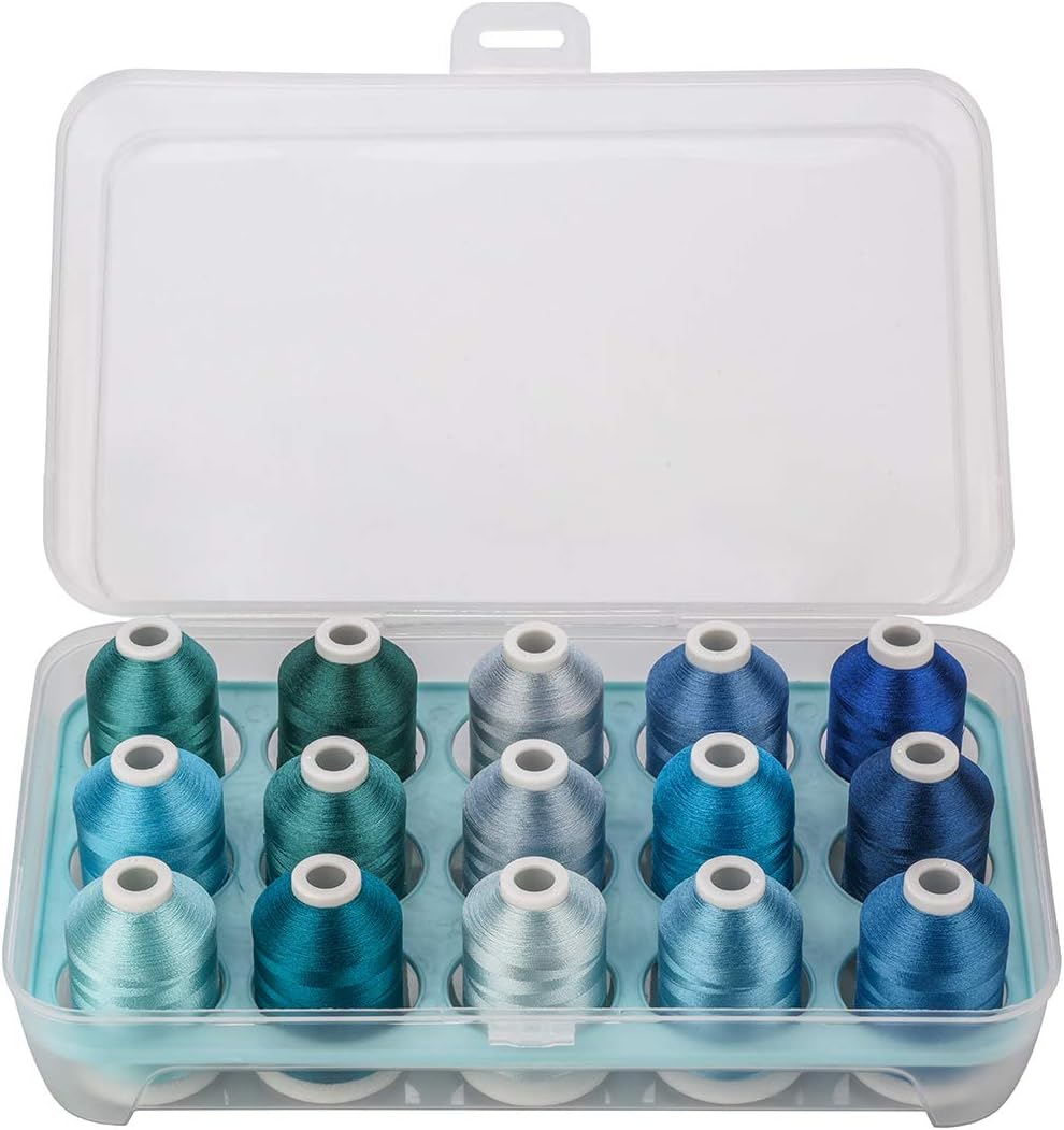 Simthread Polyester Machine Embroidery Thread 1000M with Storage Box 15