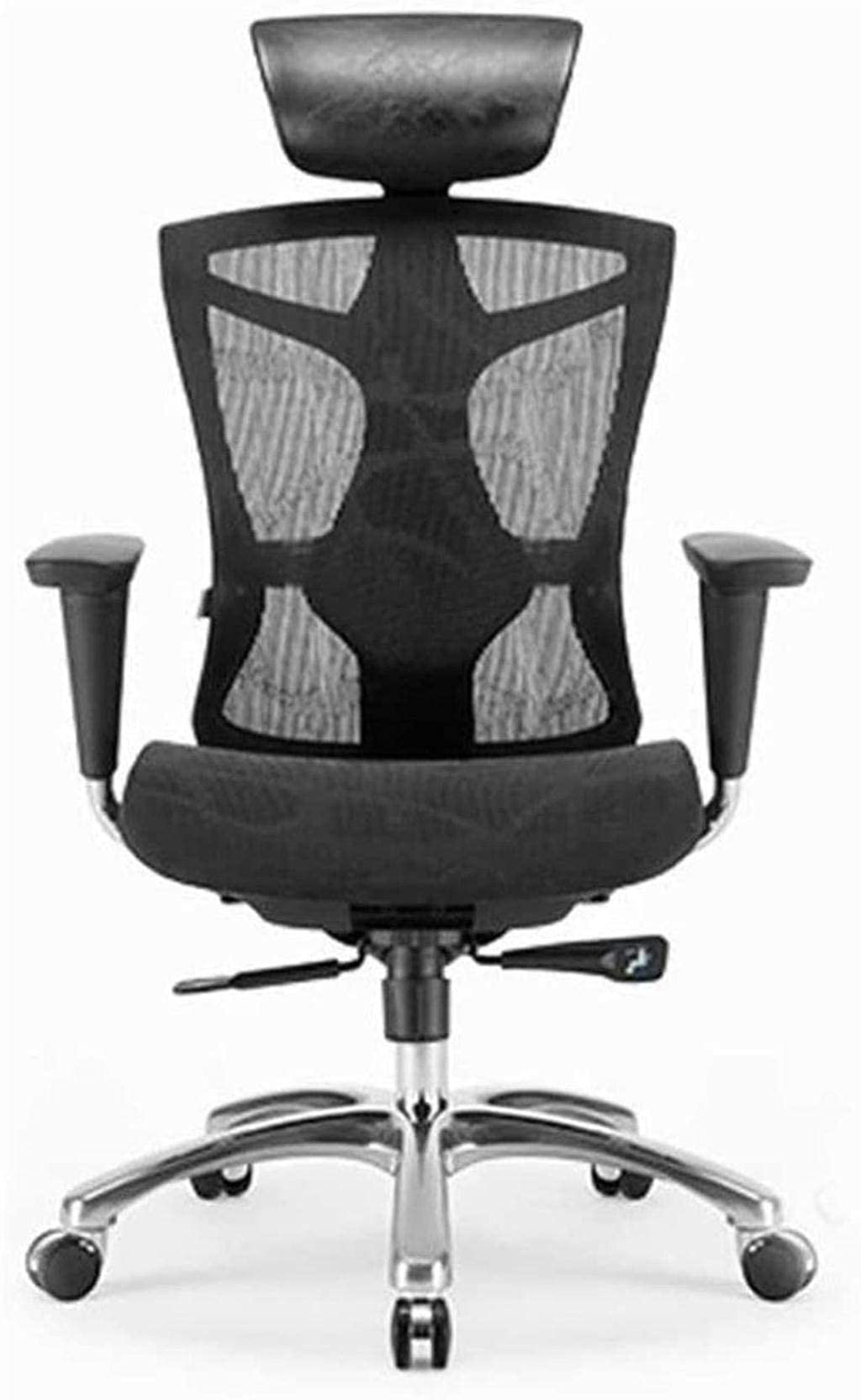 Ergonomiczne krzesło biurowe z siatki z regulowanym zagłówkiem, obrotowe krzesło biurkowe z funkcją nachylenia i zamkiem