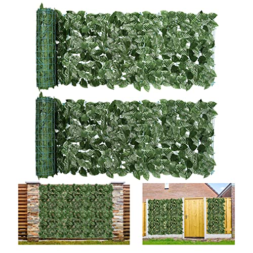 Uennm Haie Artificielle, 3m Artificielle Clôture Feuillage Balcon Protection, Artificielle Haie Feuillage Clôture de Confidentialité Brise pour Balcon, Terrasse, Jardin, Intérieur Ivy Feuilles