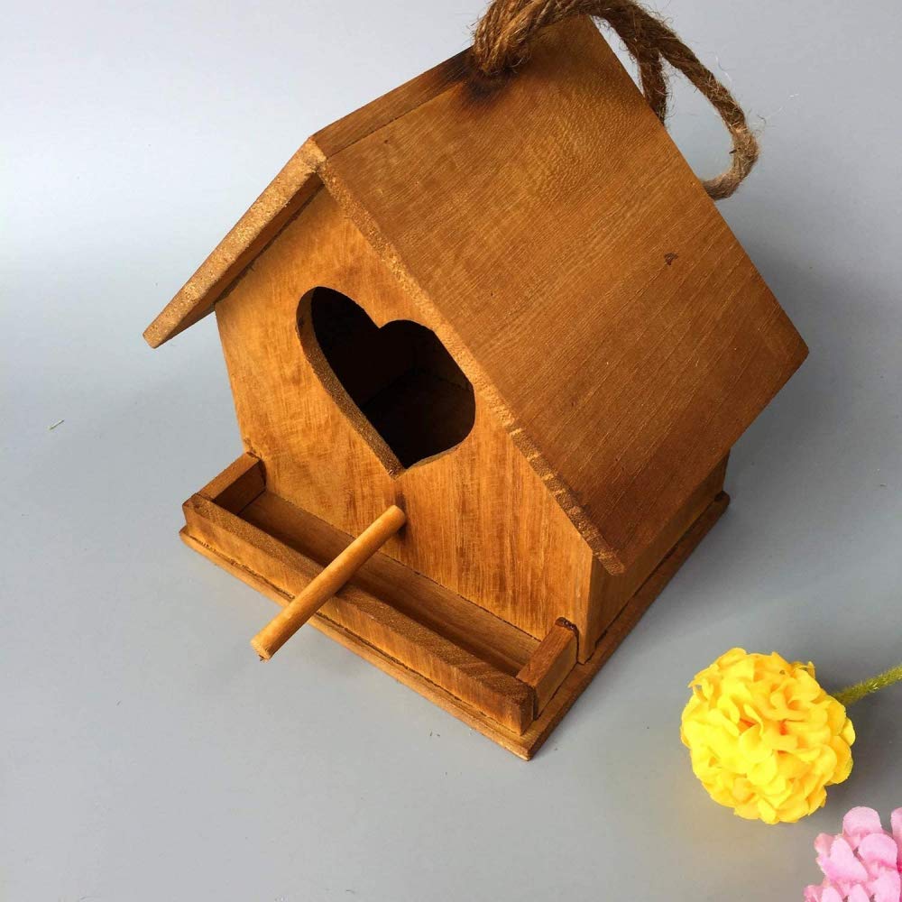 Casas de pájaros de madera para cría de loros, decoración de jardín al aire libre, nido colgante, refugio cálido para palomas, manualidades creativas, estilo pastoral