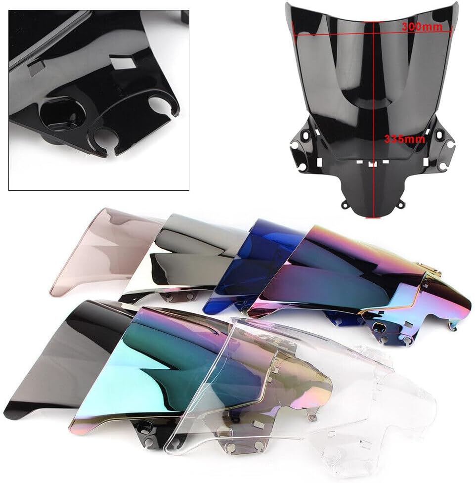 Motorcycle Front Windscreen ABS Plastic Windshield Protection Wind Deflector Screen Fit for Honda CBR250R CBR 250R 2011-2013 (Deep-Iridium)