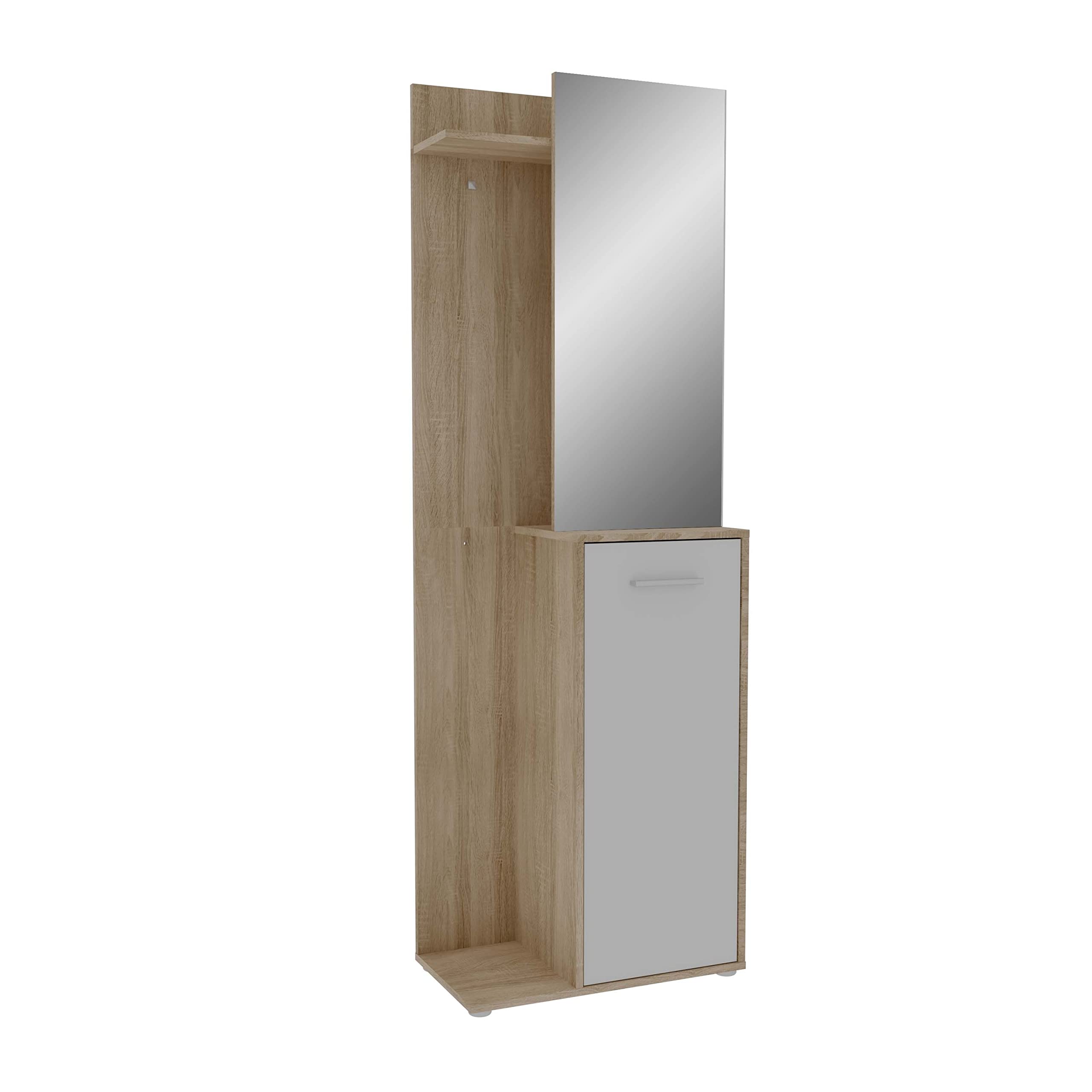 AVANTI TRENDSTORE Ariella - Guardaroba completa in legno laminato con specchio e ripiani. Mobile da ingresso, disponibile in due colorazioni. Dimensione LAP 60x198x33 cm
