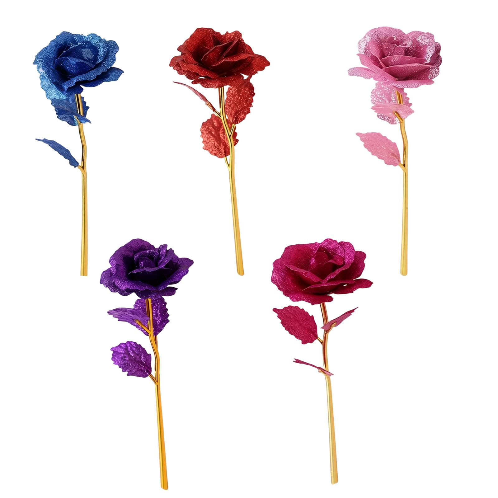 Msioytog A Shimmering Gold Rtificial Roses Gold Blossomy Rrangement For Festival Celebration Nd Home Decors Permanent Roses