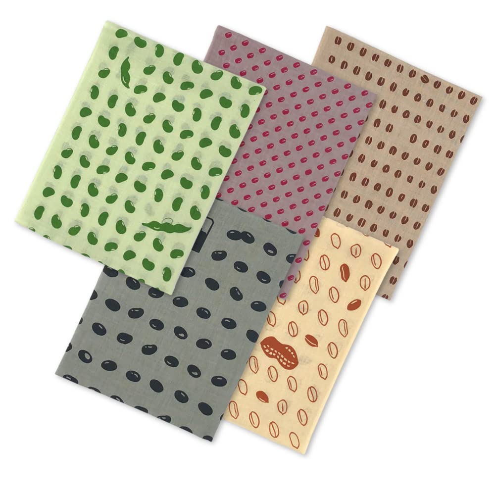 cankeri Tenugui Bean Pattern Tie-dye, Set of 5 (Raw Edge) : Home & Kitchen