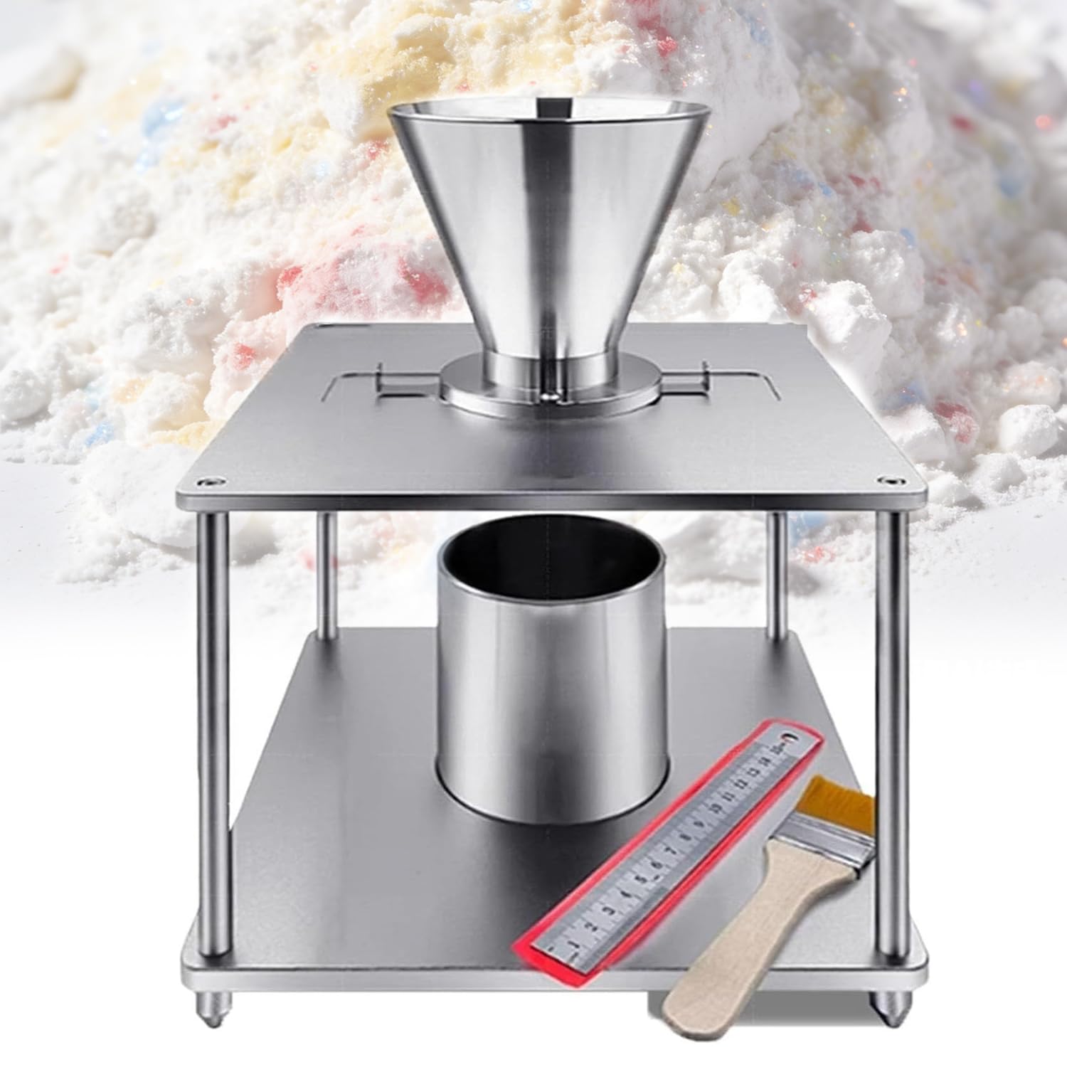 Tester di densità di massa, dispositivo di misurazione della capacità di flusso della polvere da 500 ml, metodo volumetrico a 3 punti per alimenti, prodotti farmaceutici e ricerca scientifica