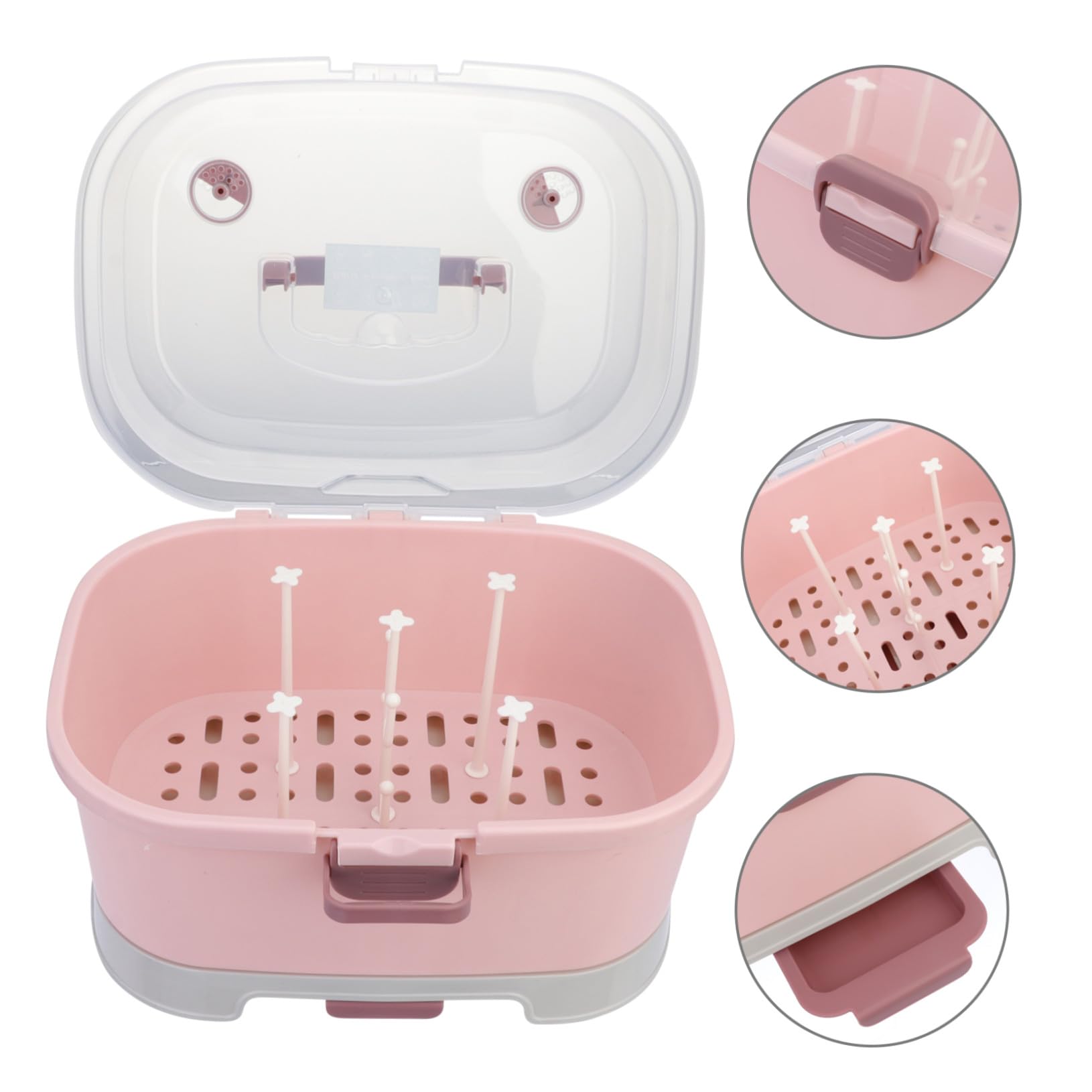 ORFOFE Aufbewahrungsbox für Babyflaschen aus Pp mit Ausreichend Stauraum und Tragbar für Zuhause und Unterwegs zur Hygienischen Aufbewahrung von Milchpulverdosen und Schnullern