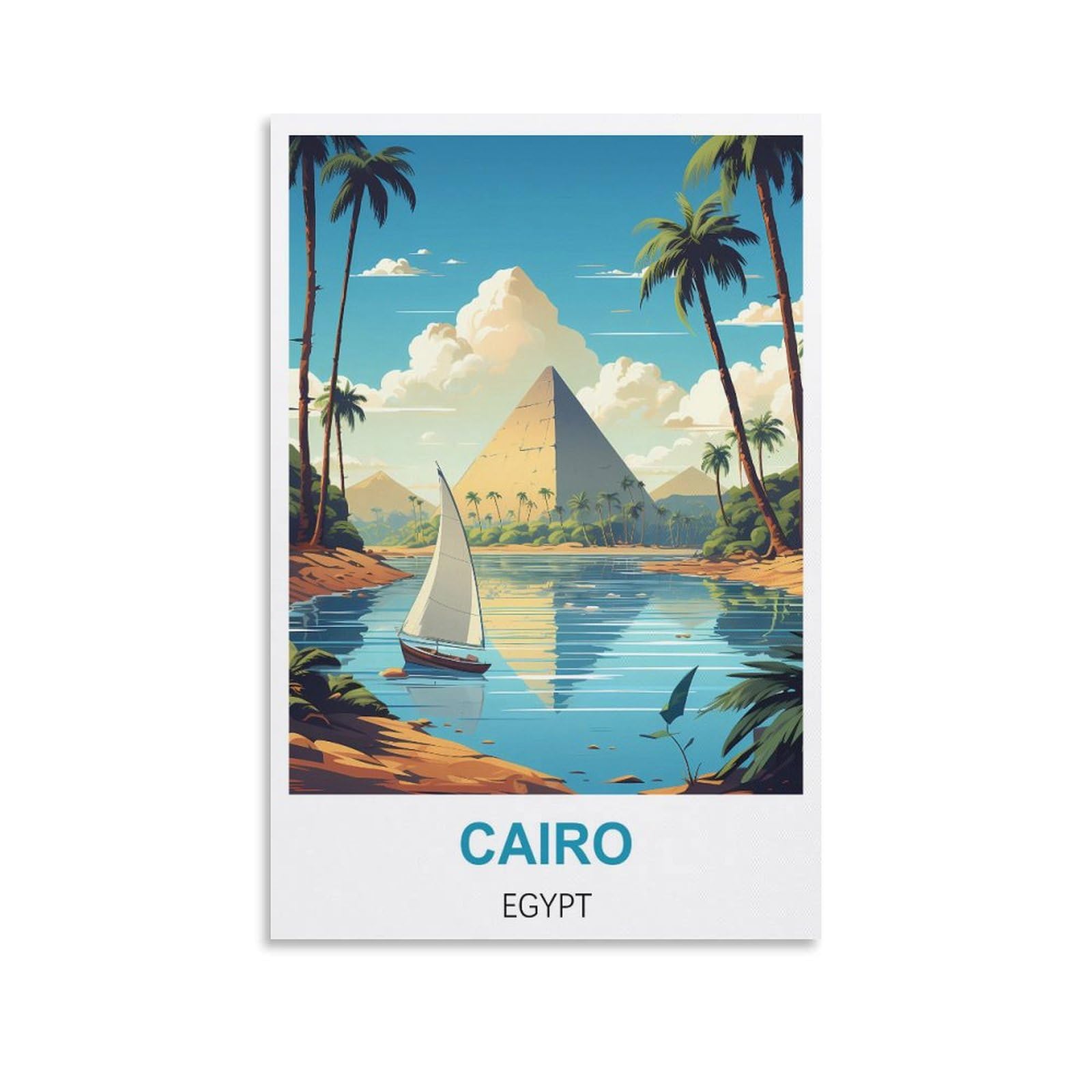 Metal Tin Sign,Cairo Egypts,Tin Sign Metal Retro Art Wall Poster for Home Club Garden Decor 15x30cm