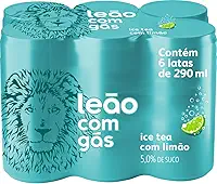 Pack Leão com Gás Ice Tea Zero com Limão 290ml, 6 unidades
