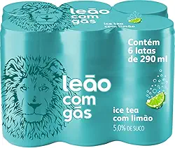 Pack Leão com Gás Ice Tea Zero com Limão 290ml, 6 unidades