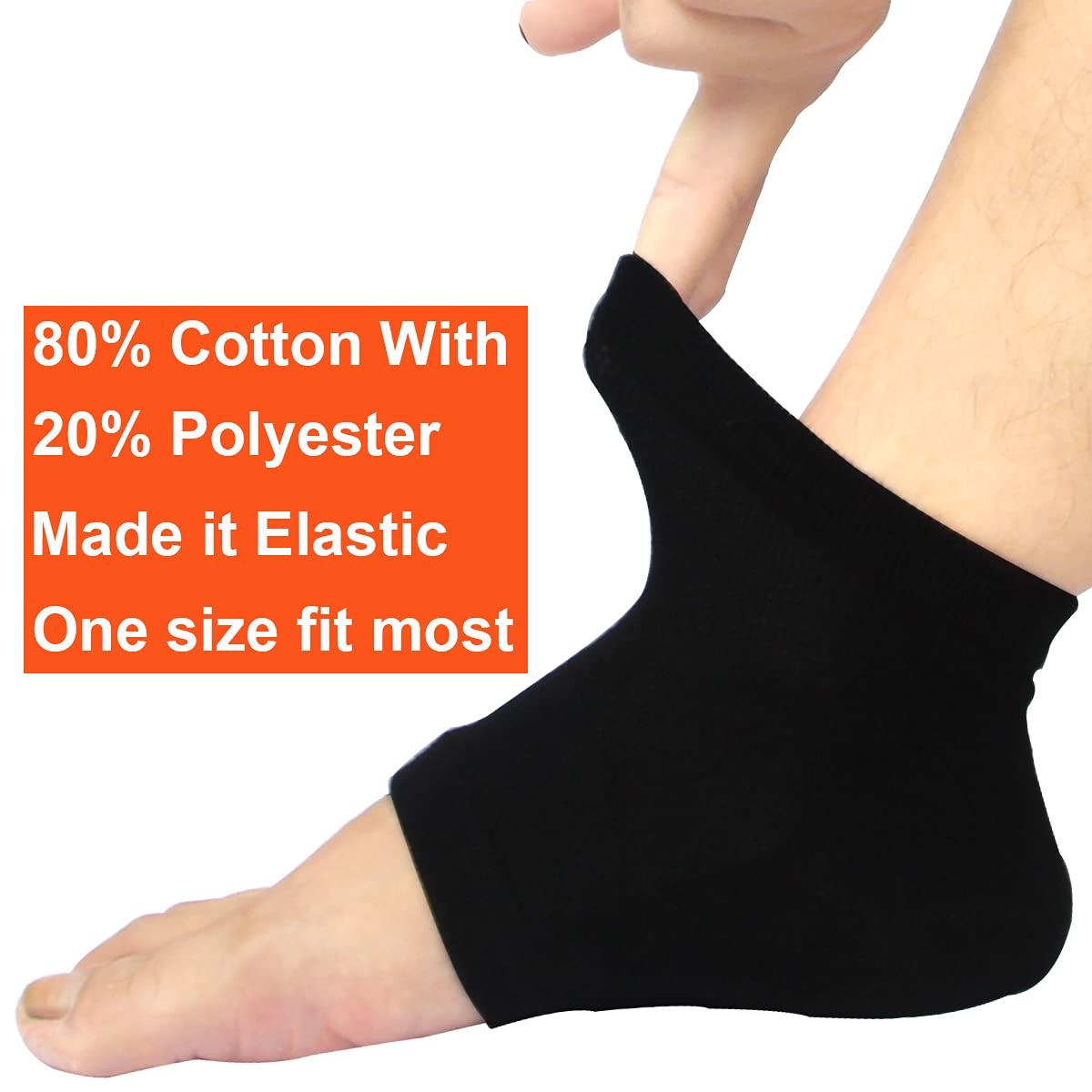 Moisturizing Heel Socks, 2 Pairs Toeless Socks Gel Lined Spa Socks for Dry Heels Treatment Cracked Heel Repair (Black/Grey) : Beauty & Personal Care