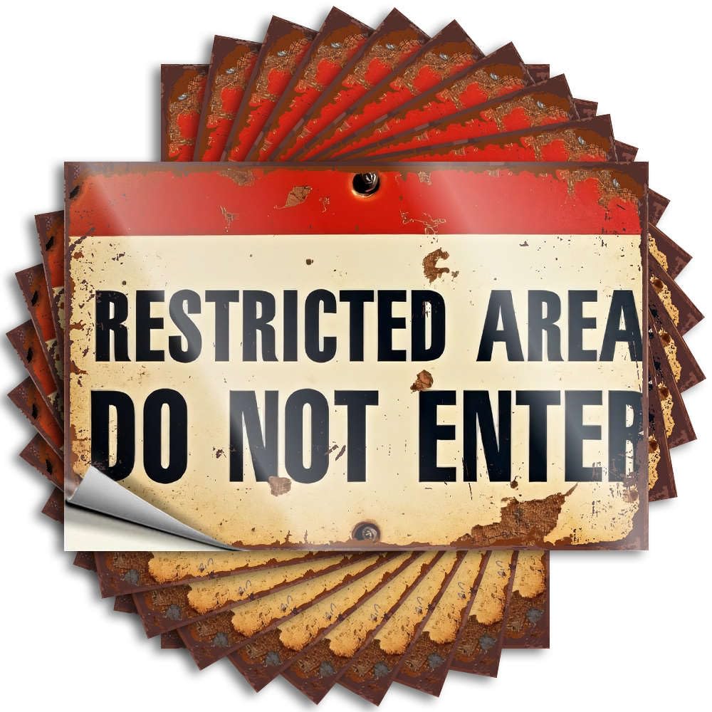 Garage Accessories for Men Door Funny Sticker | Restricted Area Do Not Enter Smiley Face for Layered Decor(6X9CM)