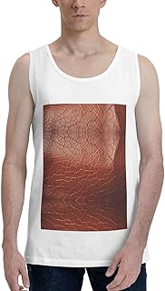 Camiseta sin mangas clásica para hombre, de piel de vaca, color marrón, ajuste regular, para gimnasio