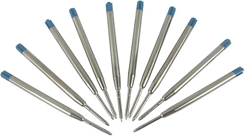 Miniatura 3 de Abcsea 10 repuestos de bolígrafo de punta redonda, tinta negra, punta media (negro)