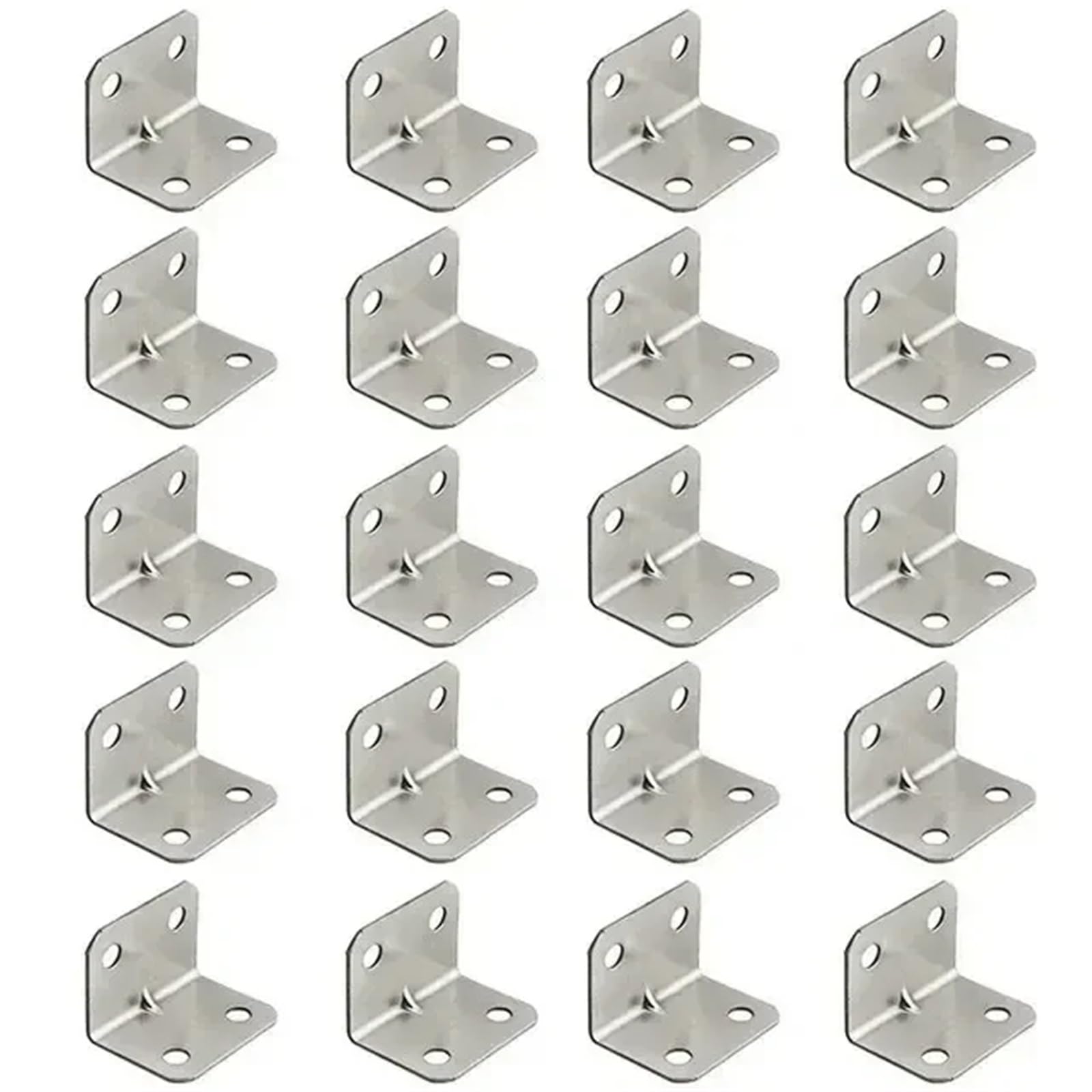 20 pcs Angle Iron Board Table, Chair, Cabinet, Wardrobe, Fixed Connector, 90-Degree Plate Bracket for Cabinet