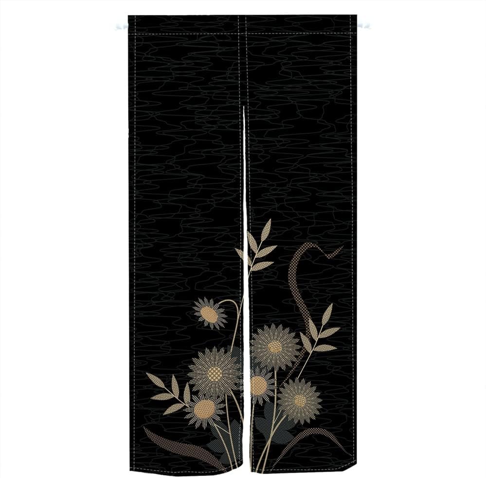 Miniatura 2 de Leowefowa Noren - Cortina de puerta de estilo japonés, para tratamiento de ventana, poliéster impreso con ondas de agua para privacidad, panel