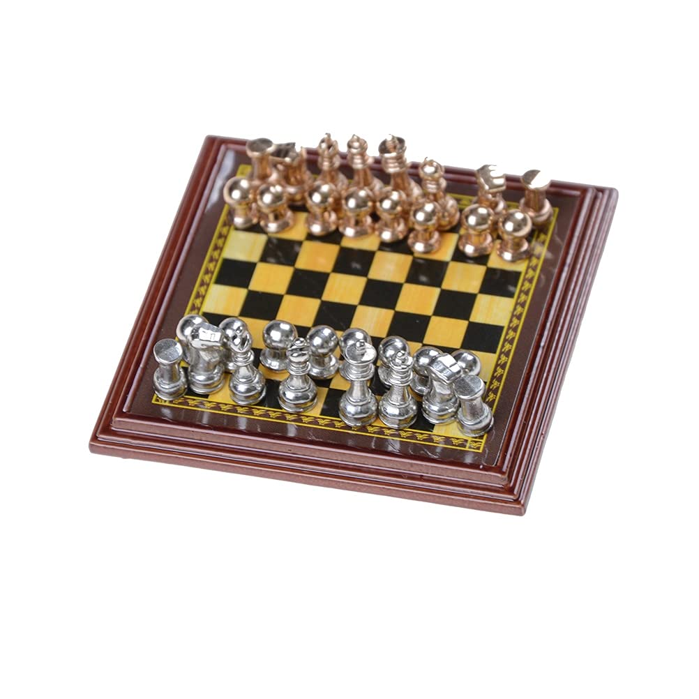 ZAW Scacchi 1 Set Classico in Lega di Zinco Scacchi Pezzi Scacchi di Legno Scacchi Gioco Set con King da Esterno Gioco da Gioco 6.8 * 5,7 cm Chess (Color : A)