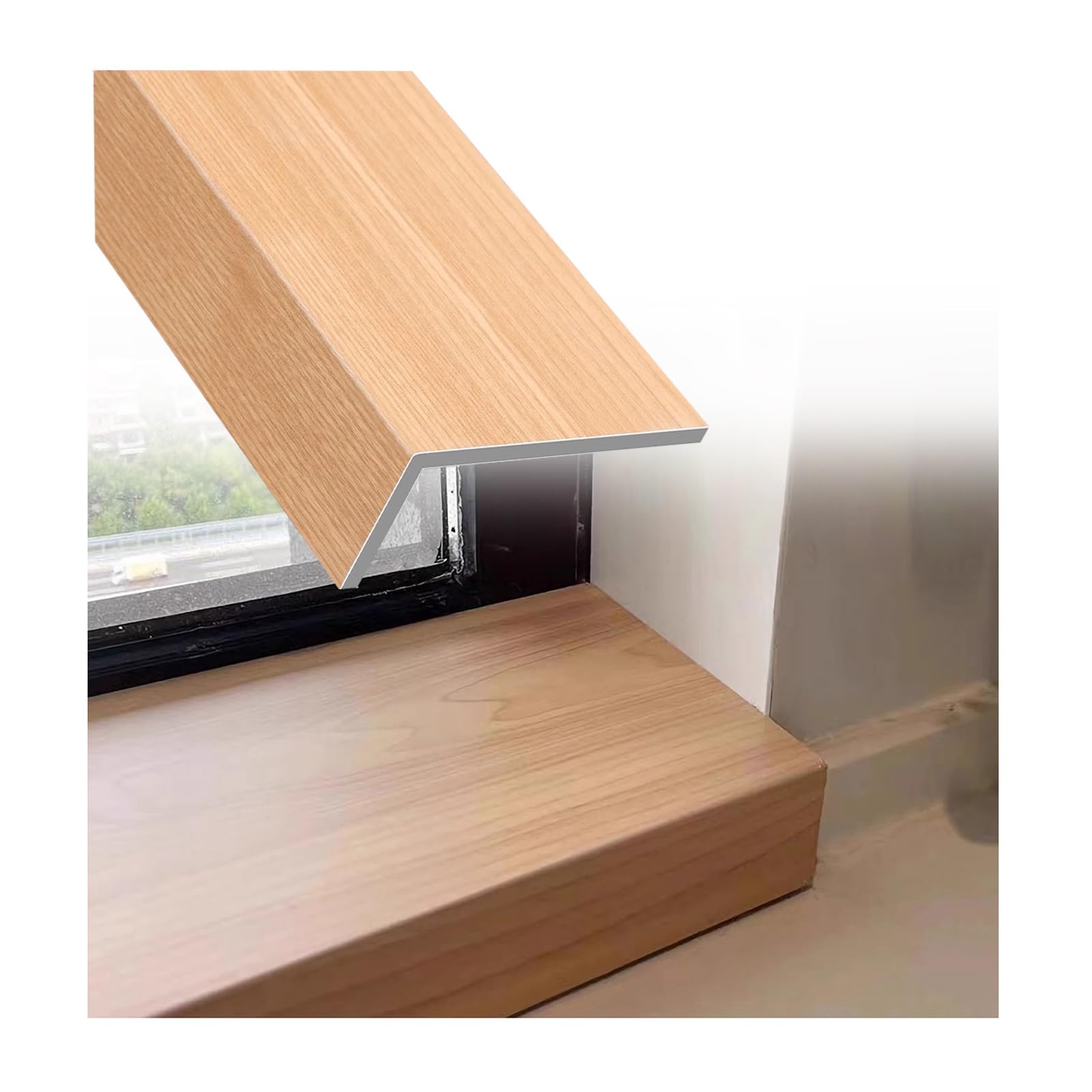 Protector de umbral de PVC impermeable efecto madera 160x15 cm 1