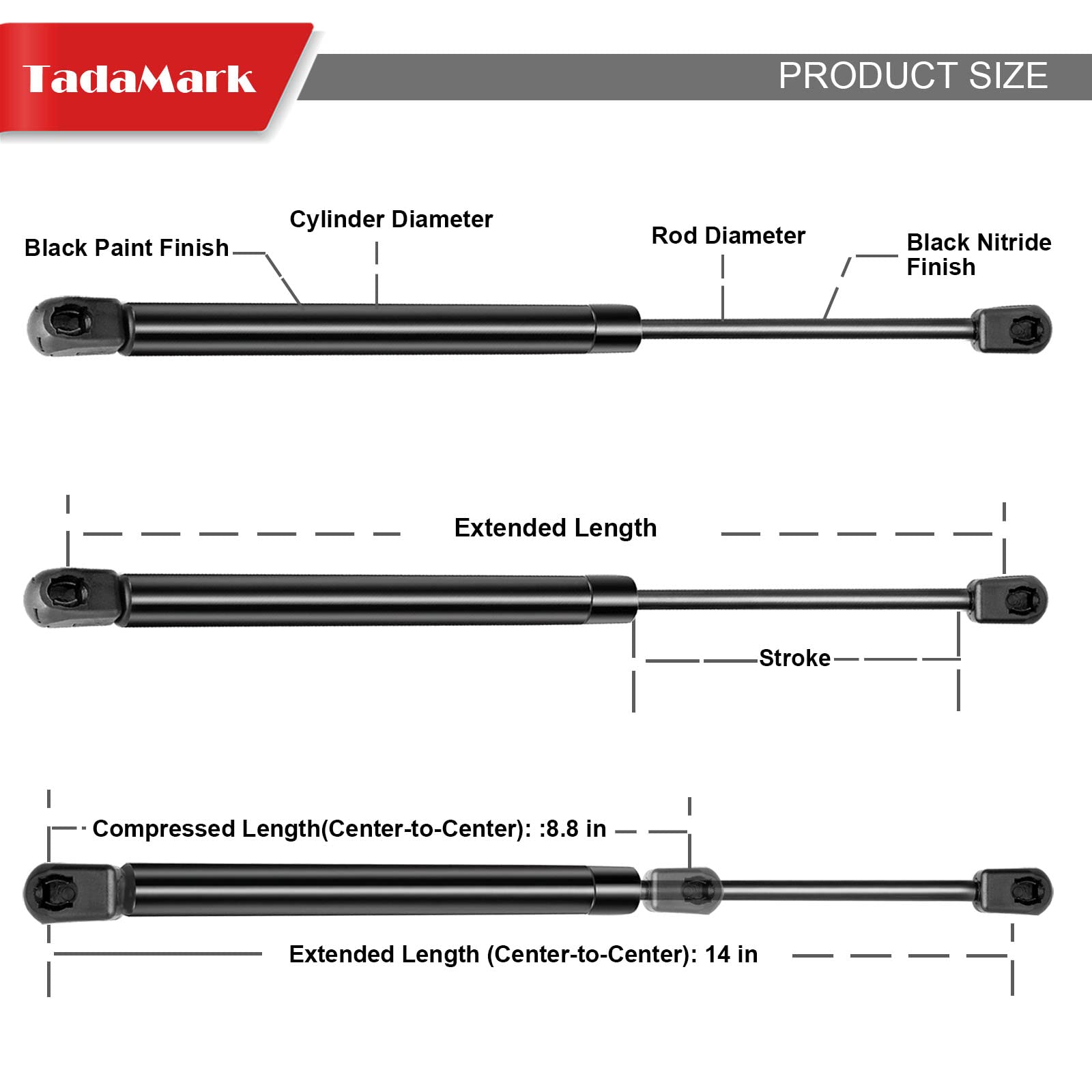 2 Pcs 12 Inch 24lbs/107N Gas Strut Spring Shock For Leer Are Camper Shell Topper Window Truck Canopy Cap Toolbox Snugtop C16 03795 C1603795 476924bd 92c1 4f45 8abd 3f3e1d0e4953.01ff04cfc63470dc2f7725cad67efbff