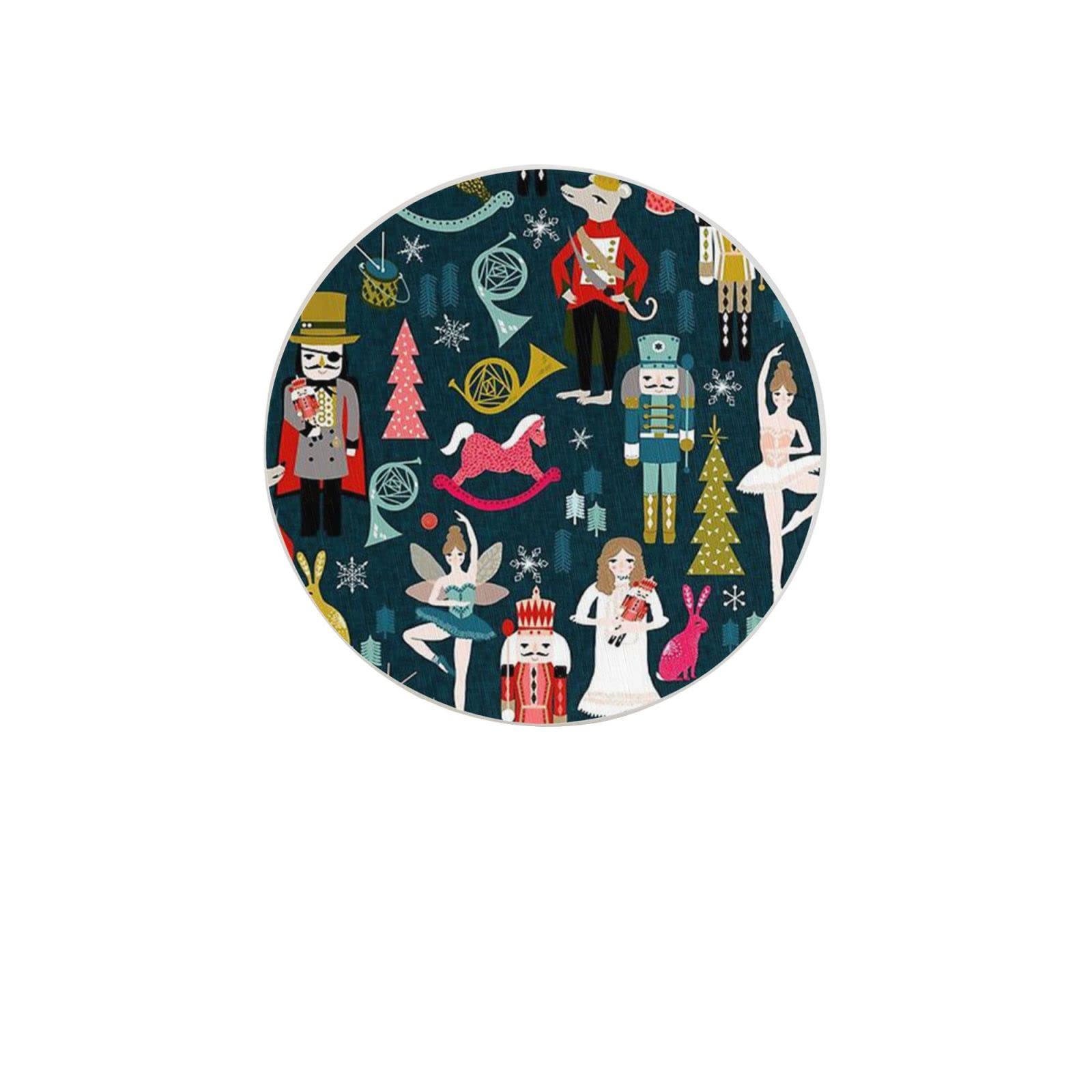 The Nutcracker Two Pieces Coaster Heat-Resistant Reusable Saucers for Drinks Wine Glasses Plants Cups Mugs