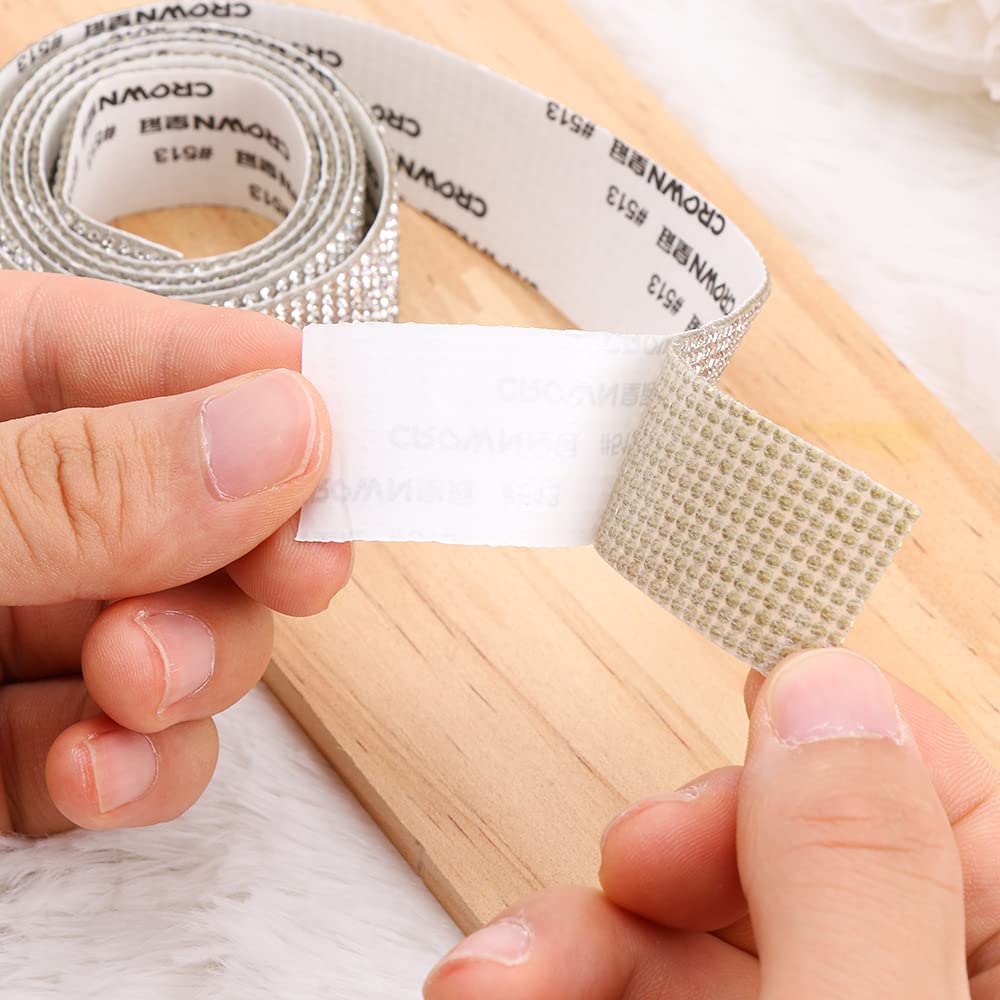 4 Rouleaux Ruban Strass Autocollant, Ruban De Strass Cristal, Ruban De