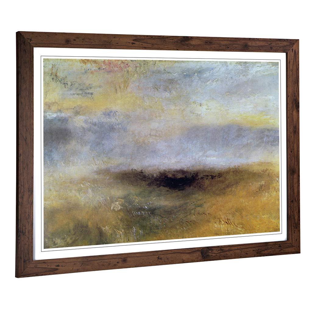 Big Box Art Framed Print of Joseph Mallord William Turner Seascape with Storm Coming Design | Wall Art Picture| Home Decor for Living Room, Bedroom, Office, Walnut, A2 / 24.5x18 Inch / 62x45cm