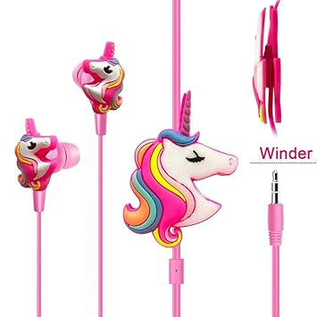 GoMerryKids Unicorn Wired In Ear Earphone with Mic (Multicolour)