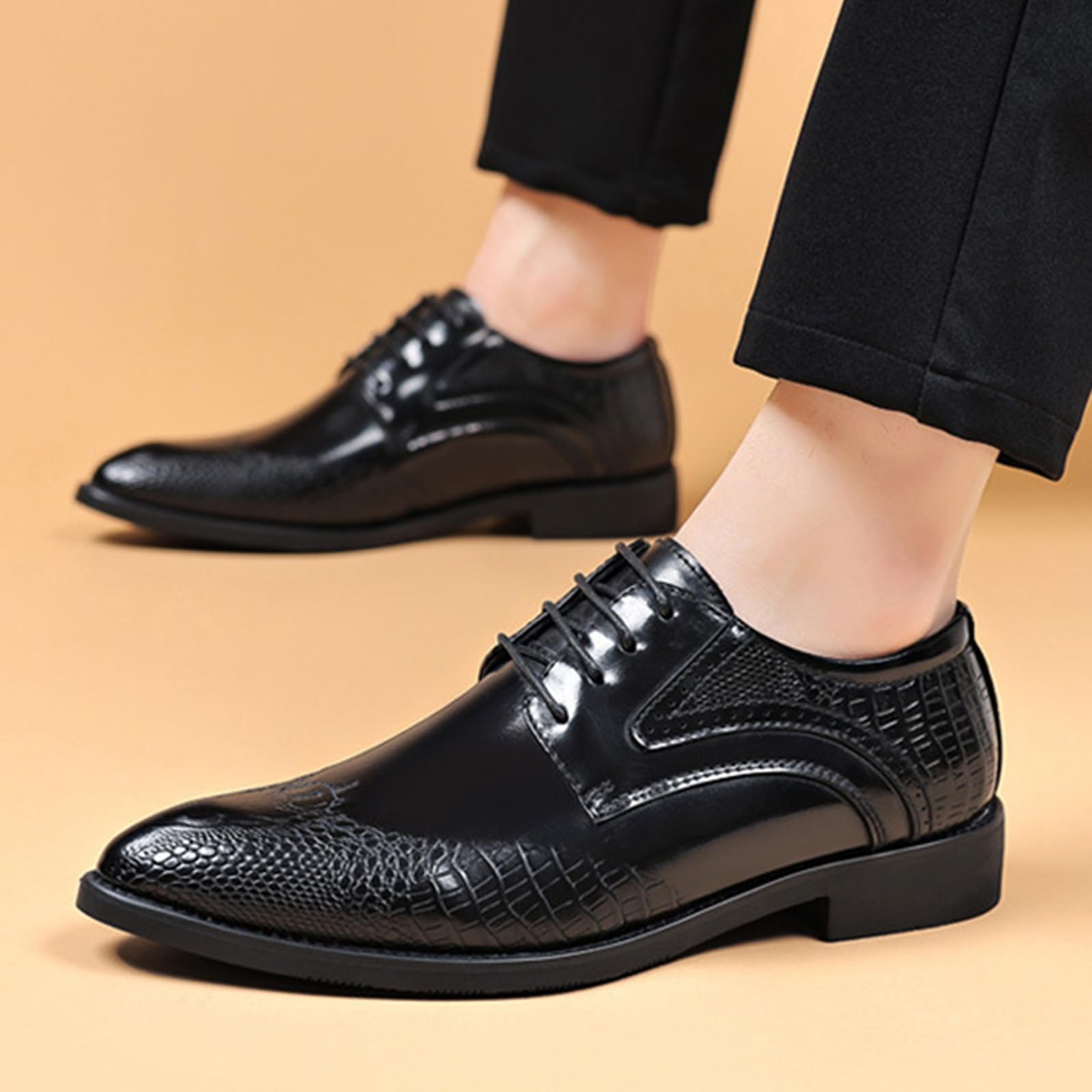 Scarpe Oxford da Uomo Stringate Scarpe Matrimonio in Pelle Antiscivolo