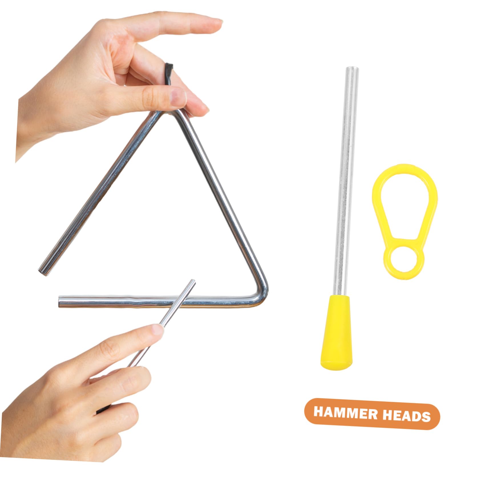FUNOMOCYA 1 Set Triangle Iron Mallets Hand Percussion Tool Musical Triangle Accessories for Boys and Girls Professionals