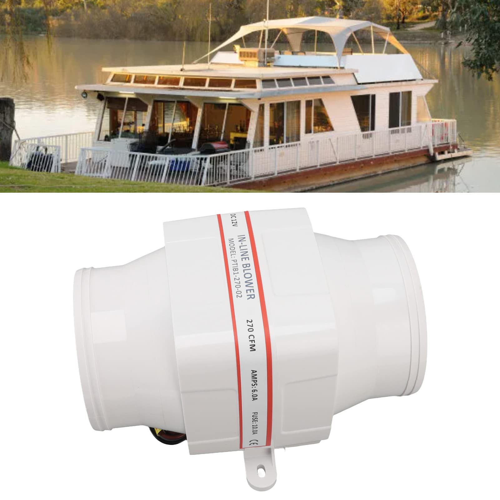 Ventilatore Marino 3 Pollici - 12V, Silenzioso, Per Barche E RV | Flusso 130 CFM - Foto 8