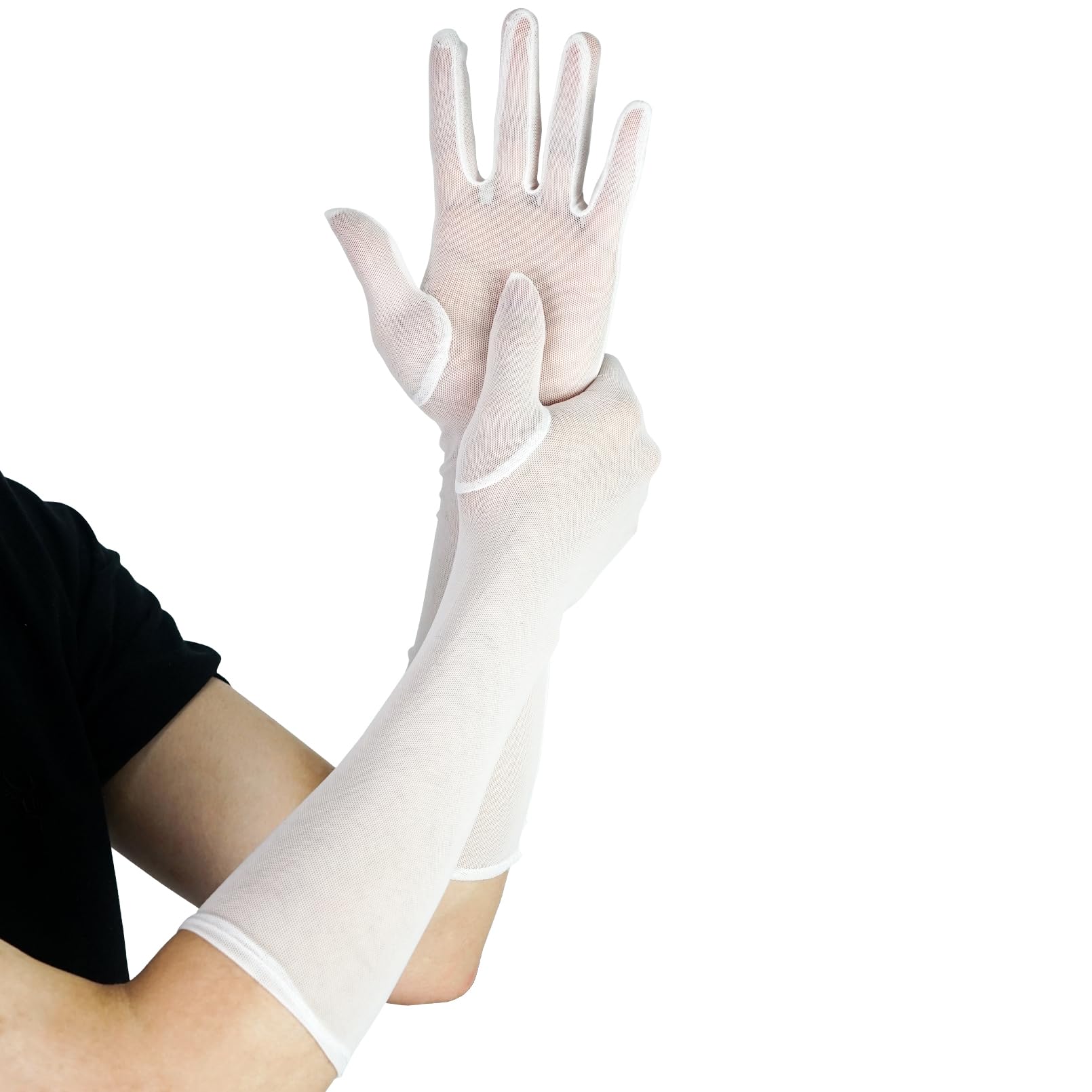 Luwint Tulle Mesh Gloves for Opera Party Costume Sun Protection