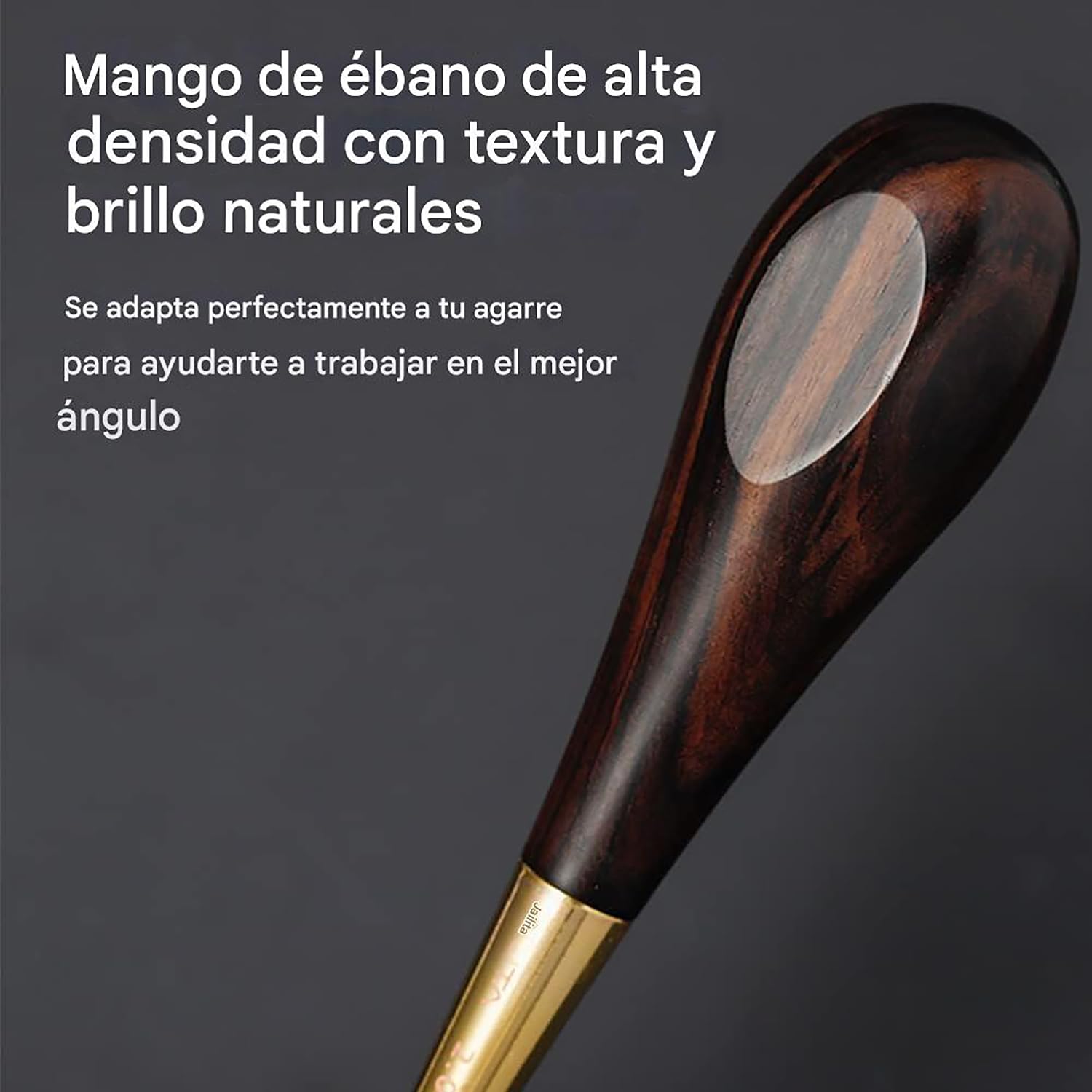 WUTA Punzón de cuero, madera negra de ébano y punzón de latón, herramienta de cuero para el procesamiento de cuero de costura de cuero(S+M+L)