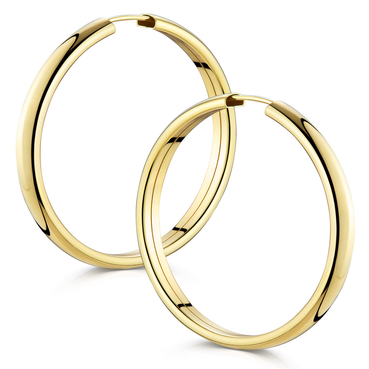 MATERIA by Matthias Wagner Gold Creolen Damen 4mm breit - 925 Silber Ohrringe 25-48mm Durchmesser