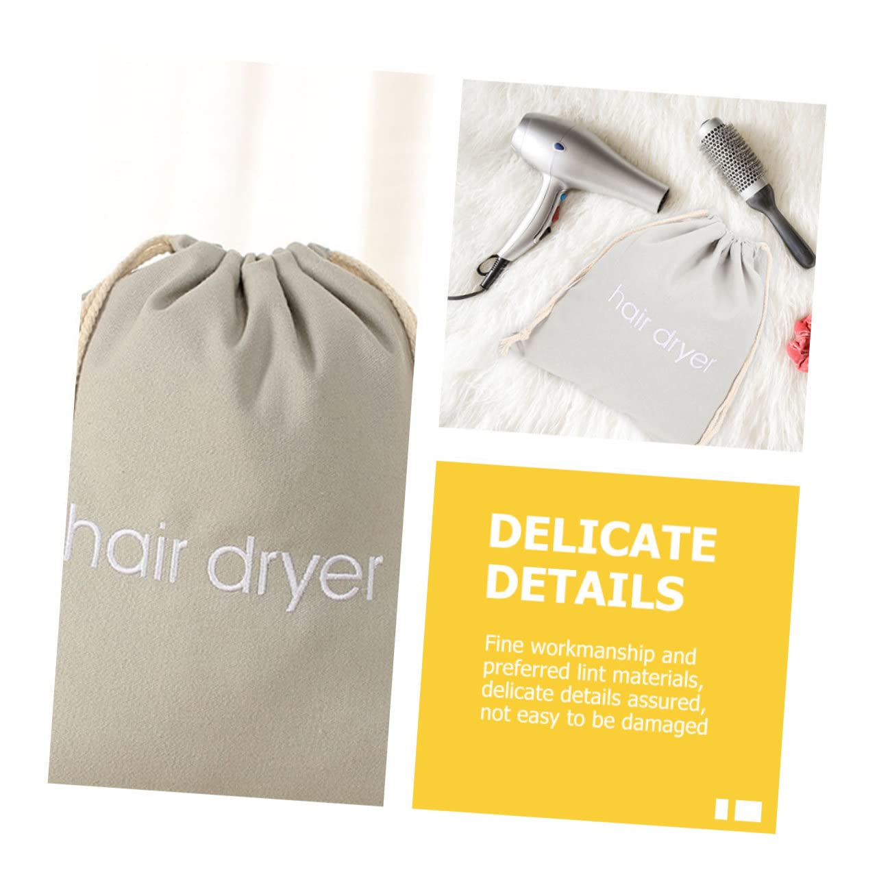 8 Piezas Bolsa De Almacenamiento para Secador De Pelo Bolsas De Maquillaje Portátiles a De Secador De Pelo Secador De Pelo o con Cordón Tela Viajar Universal Secadora