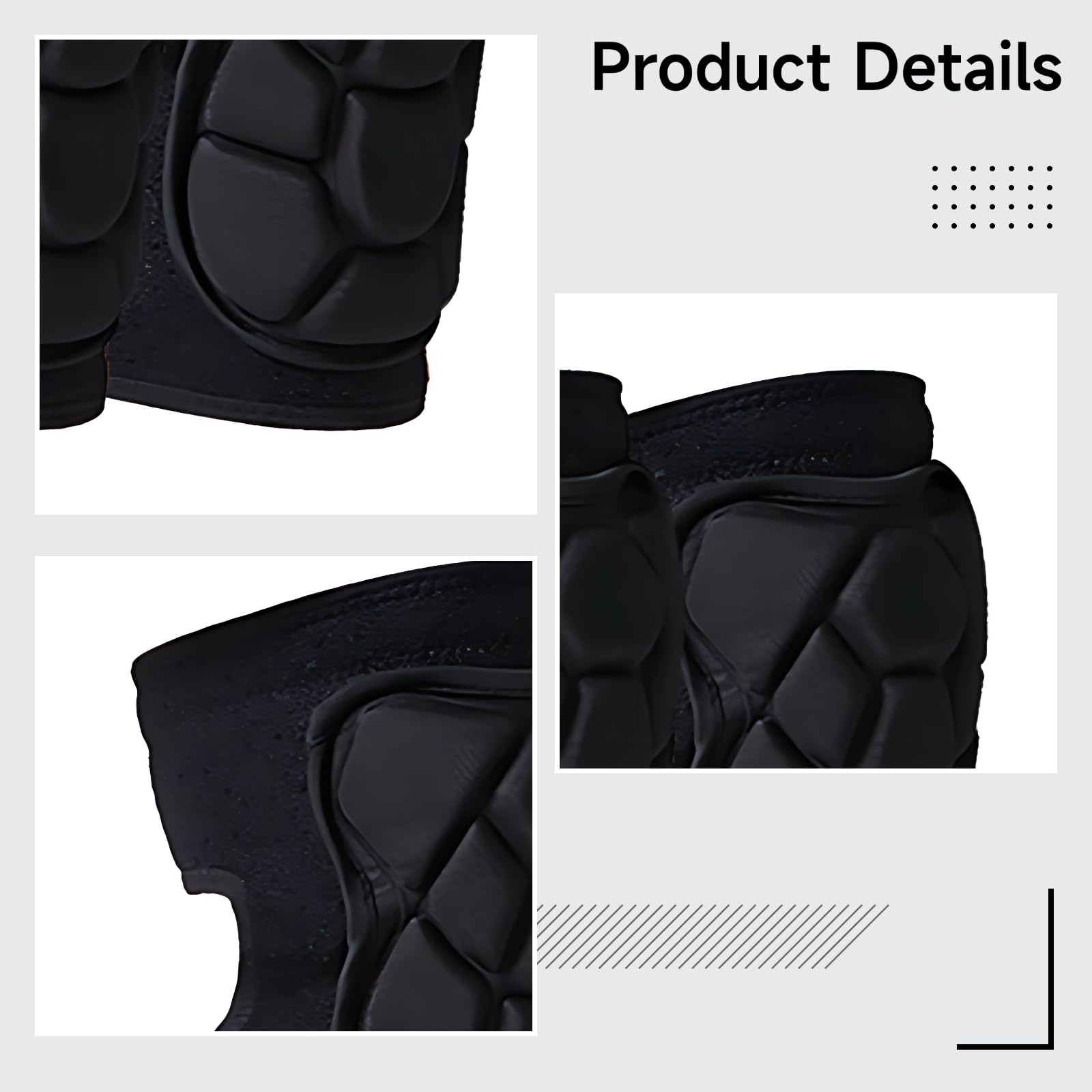 Genouillères, ensemble de protection rembourré avec armatures, sangles réglables, pour moto, ski et escalade, noir, taille L, maintien confortable, bon ajustement et liberté de mouvement