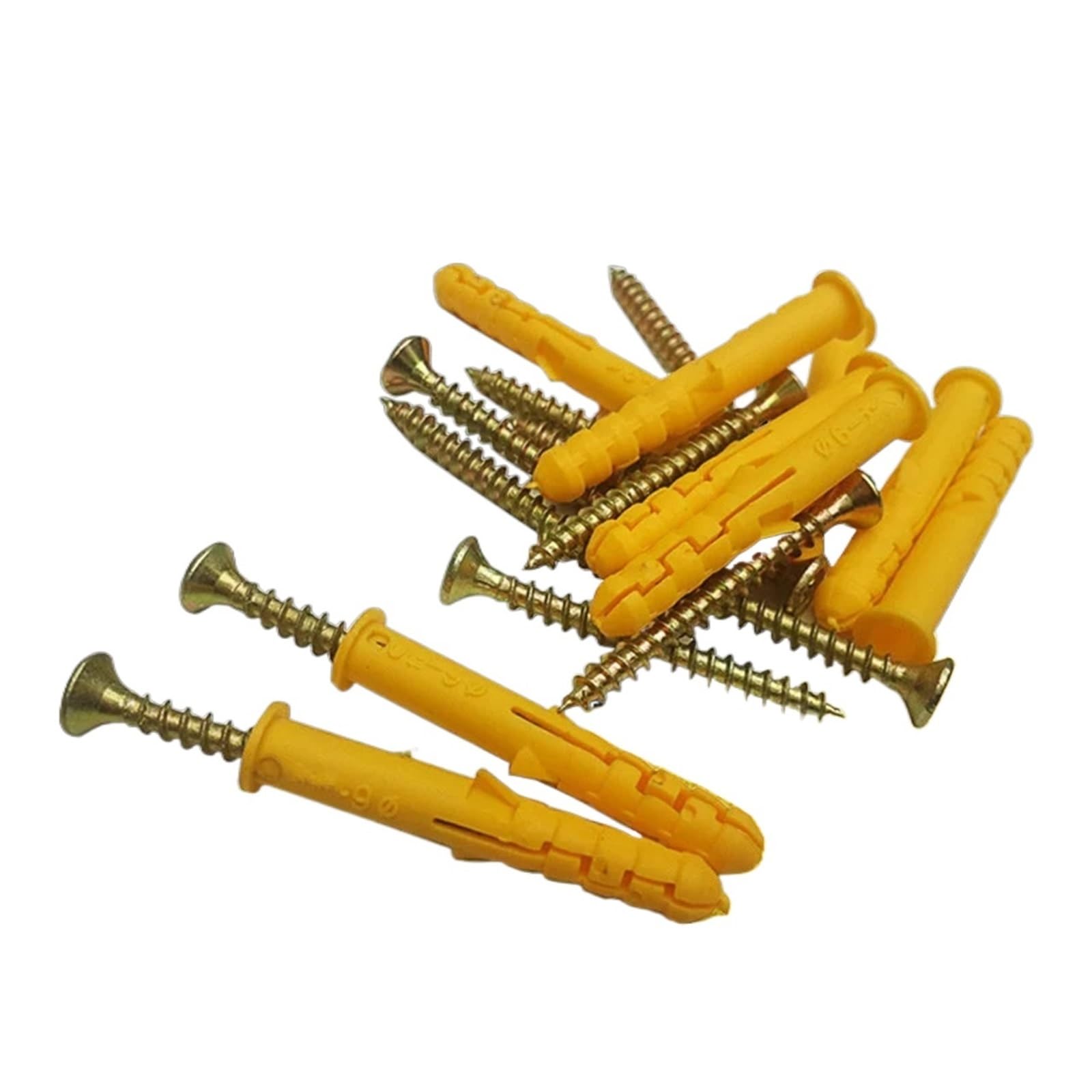 200 Sets Plastic Expansion Drywall Anchors with Phillips Screws 6mm