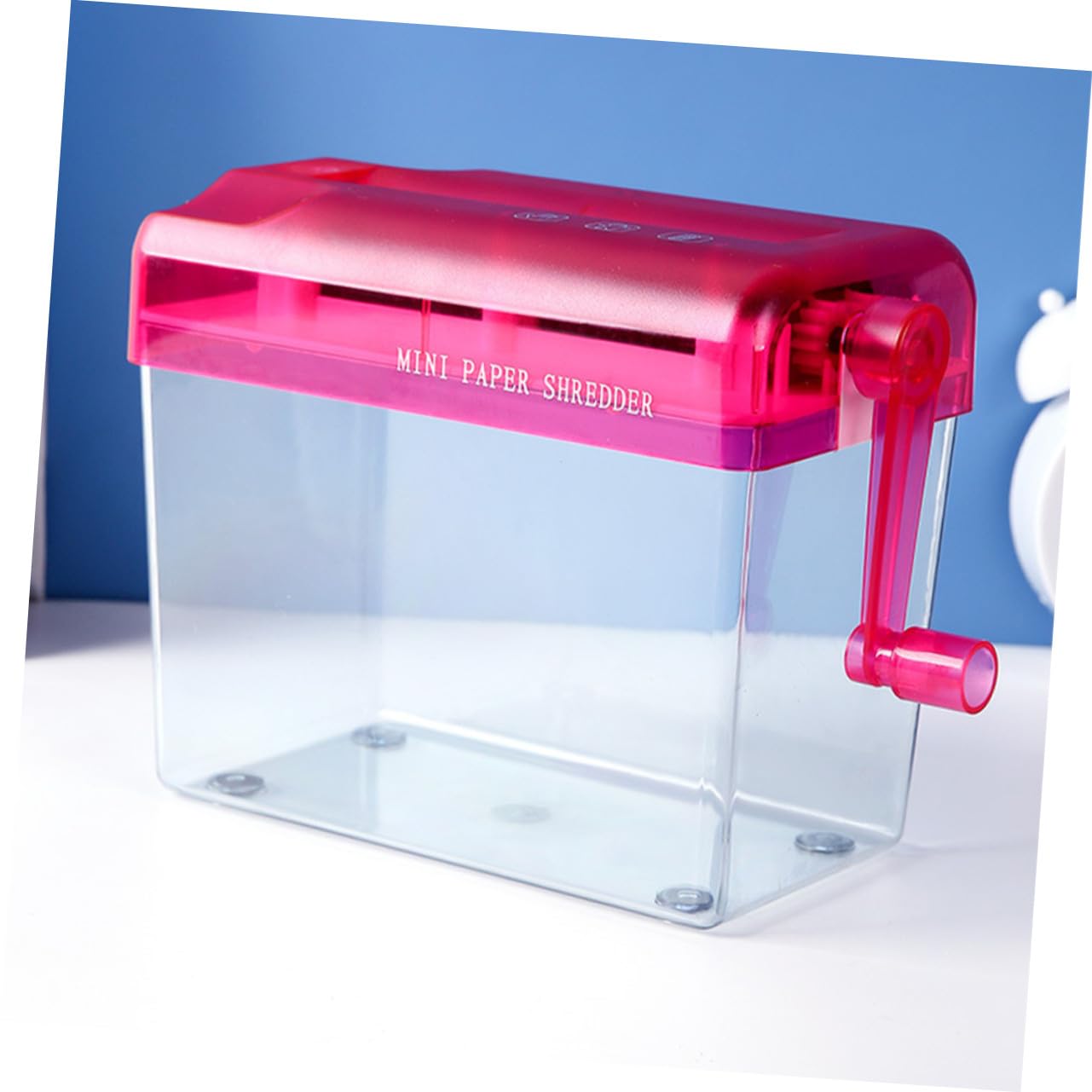 Petit Destructeur de Papier Manuel Compact de Table Rouge pour Bureau