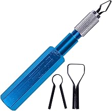 Juego de mango de corte de alisado de esquina Nivelador de varilla de soldadura de aleación de aluminio con 3 cuchillas para construcción de pisos de vinilo de PVC (azul)