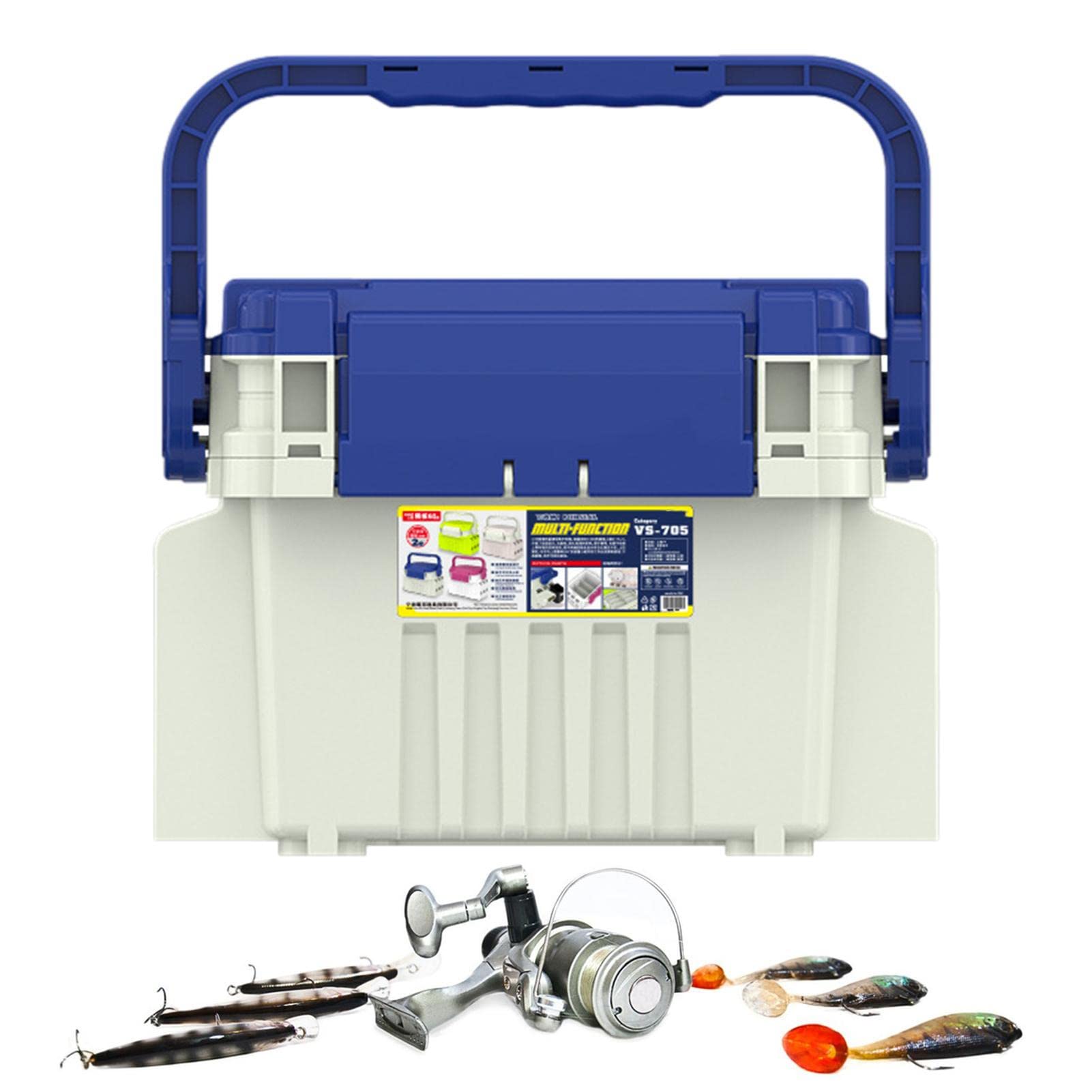 Boîte de pêche - Tackle Storage Box Organizer Boîtes à poissons | Boîte pour accessoires de pêche portable, épaissie, sans perçage, organisation des engins de pêche Jildouf
