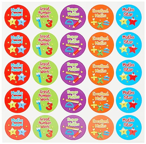 SuperStickers Maths Awards DMS13817 - Pegatinas (125 x 28 mm)