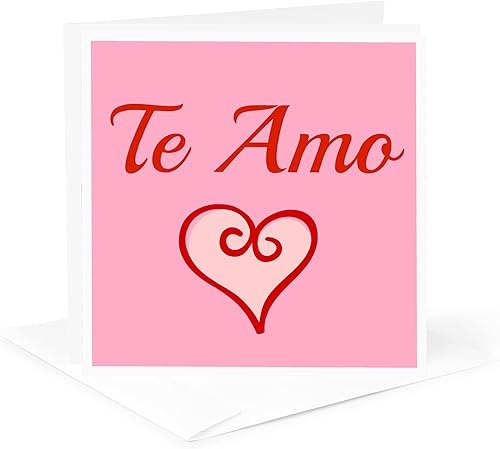 Miniatura 5 de 3dRose Te Amo I Love You en español, tarjetas de felicitación con letras rojas, 6 x 6 pulgadas, juego de 12 (gc_201925_2)