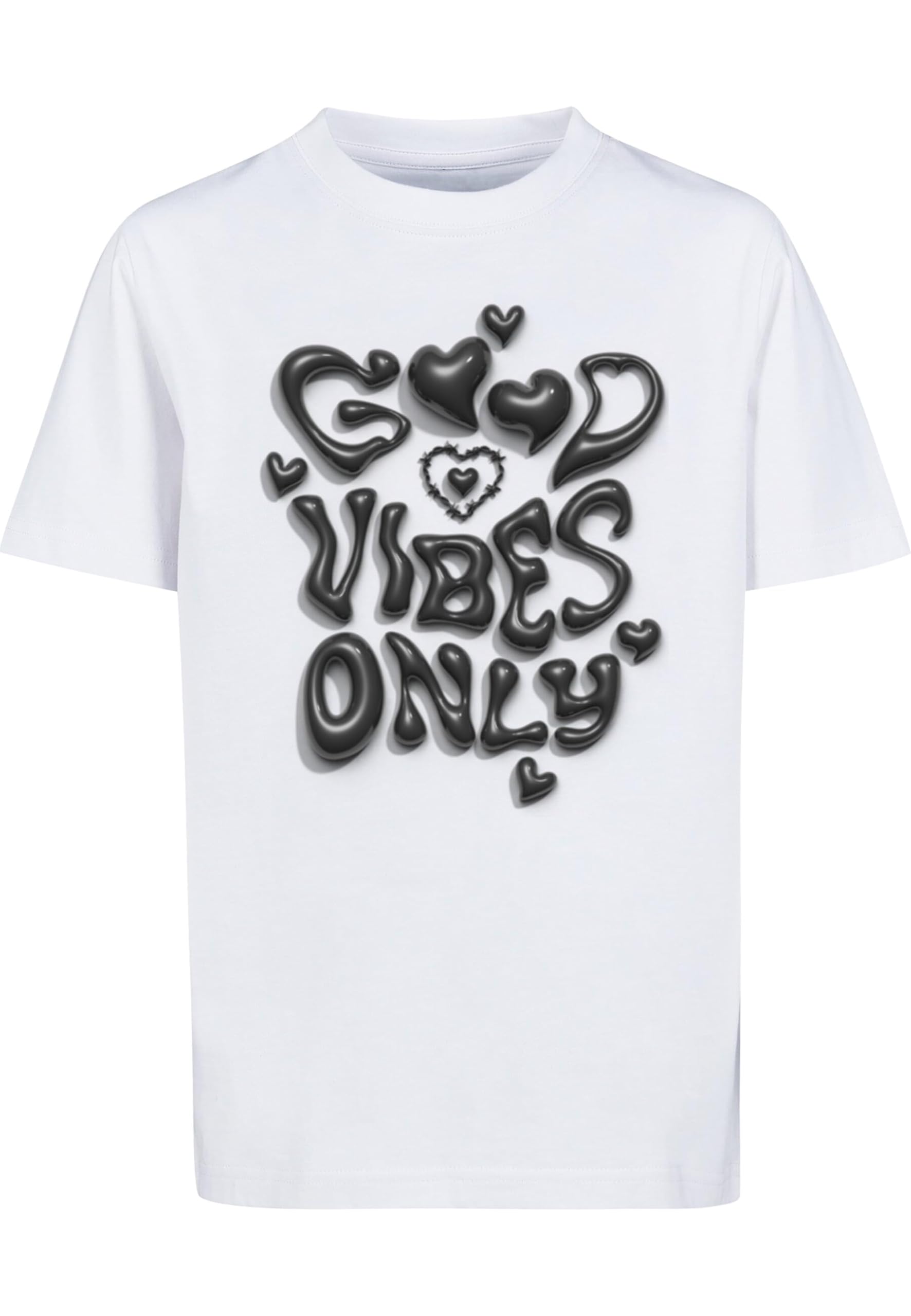 Mister Tee Men's Mtk276-kids Good Vibes Only Heart Tee T-Shirt, White, 146-152