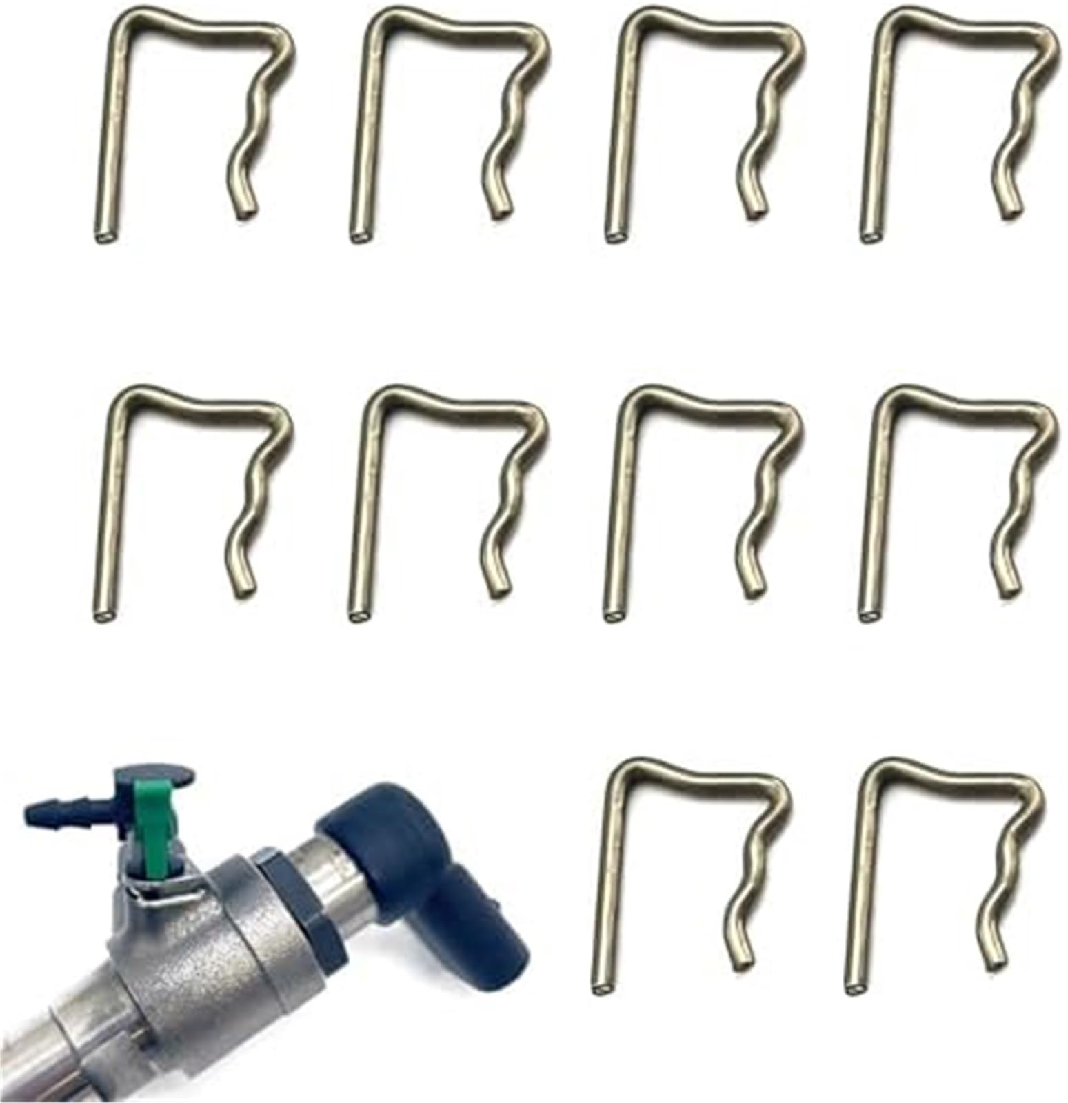 10Pcs Injector Clips Automotive Injectors Leak Off Pipe Clips, for oil Fuel Injector Pipe, for Ford, for Peugeot, for Citroen, for Renault, for Volkswagen, for Jaguar, Durable and Reliable
