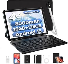 DOOGEE T10W Android 15 Tablet 10 Inch with 16GB RAM+ 128GB ROM(TF 2TB), 8000mAh Tablet Battery with Stylus and Keyboard, Dual SIM 4G/Face ID/5G WiFi/BT5.0/OTG/Widevine L1