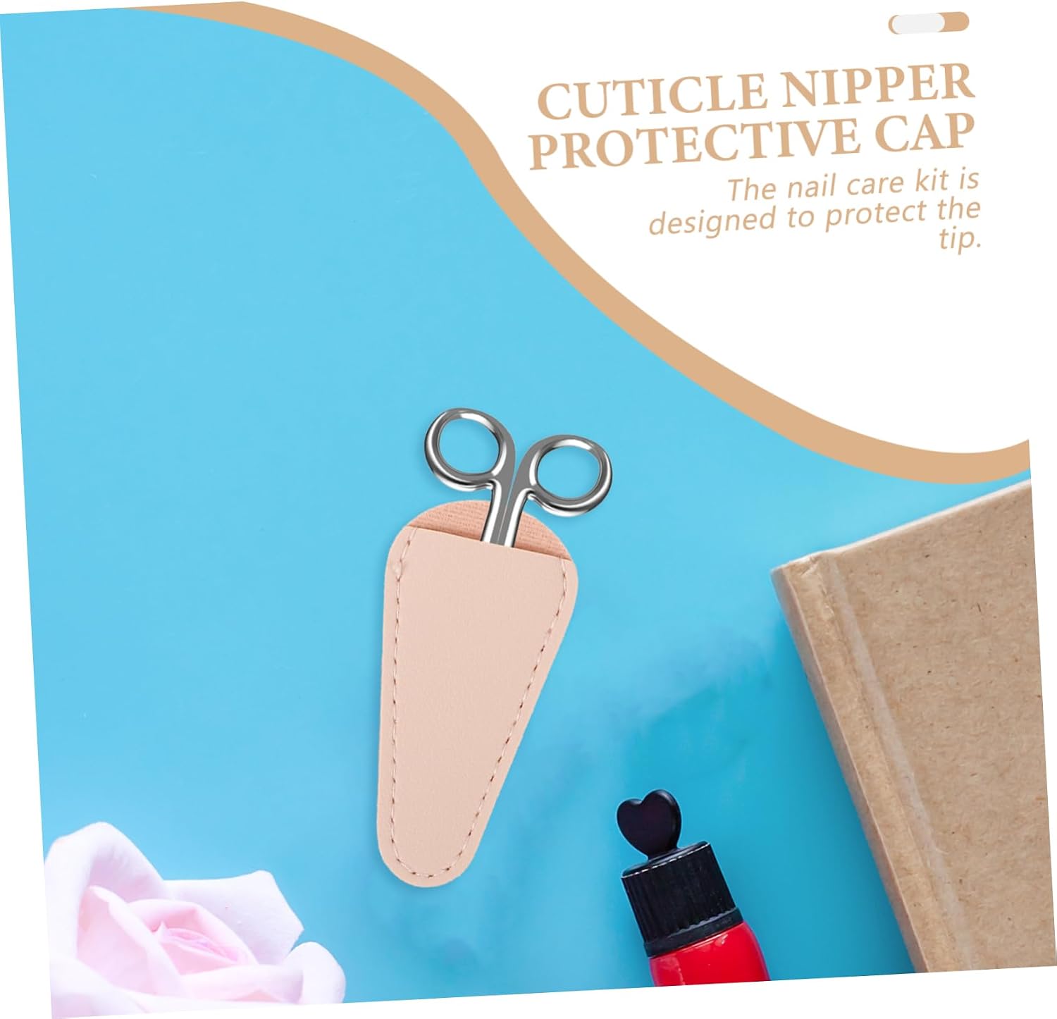 4pcs Cuticle Scissor Covers PU Leather Protectors for Nail Care Kits