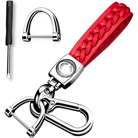 Amazon レクサスキーホルダー レクサスキーチェーン100 本物の牛革編組ロープで車アクセサリーレクサスキーカバーオシャレで便利なキーホルダー 贈り物 赤 キーケース キーホルダー 車 バイク