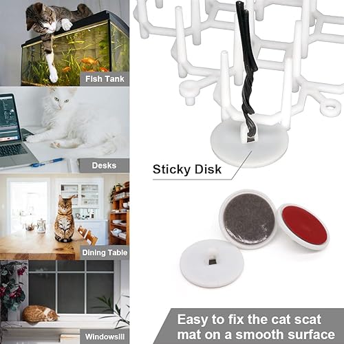 Miniatura 5 de Ley's Paquete de 12 alfombrillas disuasorias para gatos, tapete de interior para gatos, barrera repelente de mascotas con pinchos, disuasorio de